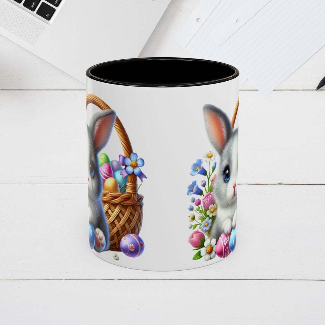 Cute Easter Bunny Mug - Colorful Ceramic Coffee Cup for Spring Celebrations - GULLYDESIGN
