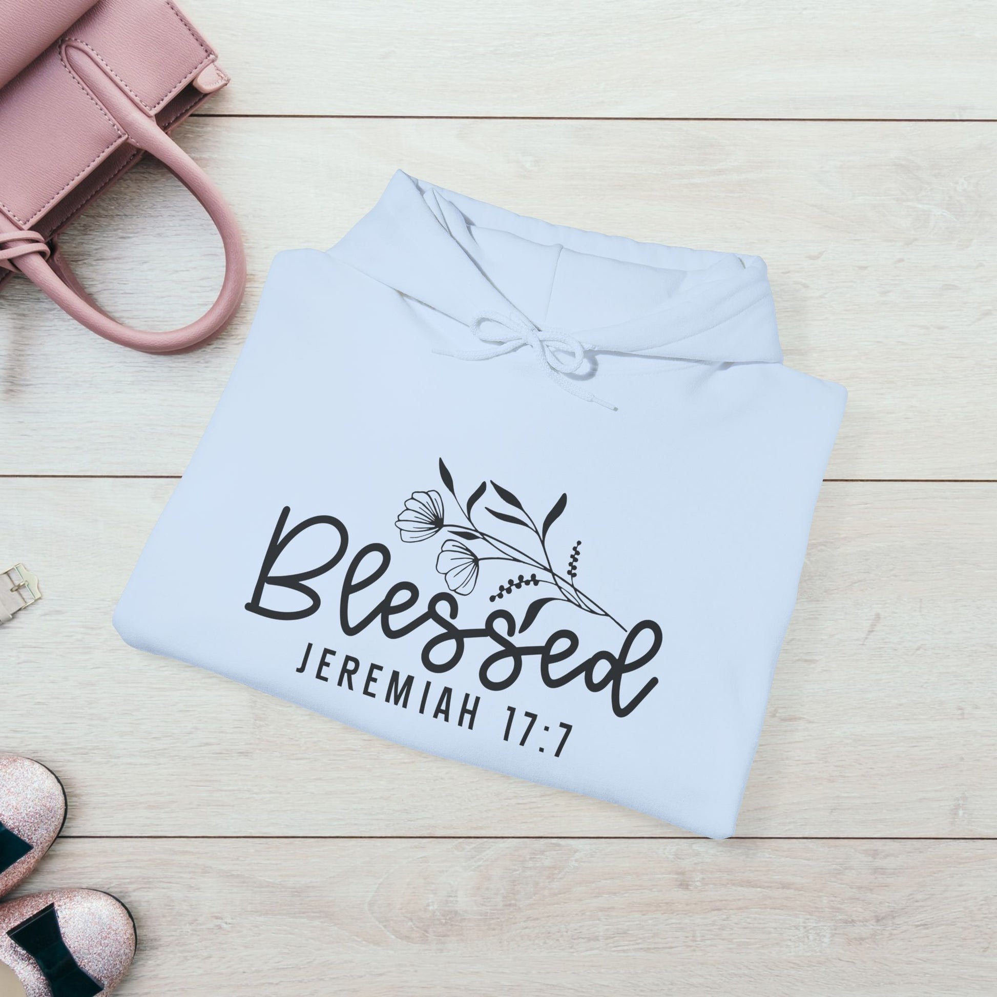 Blessed Hooded Sweatshirt | Jeremiah 17:7 | Cozy Unisex Sweatshirt for Faith & Inspiration - GULLYDESIGN