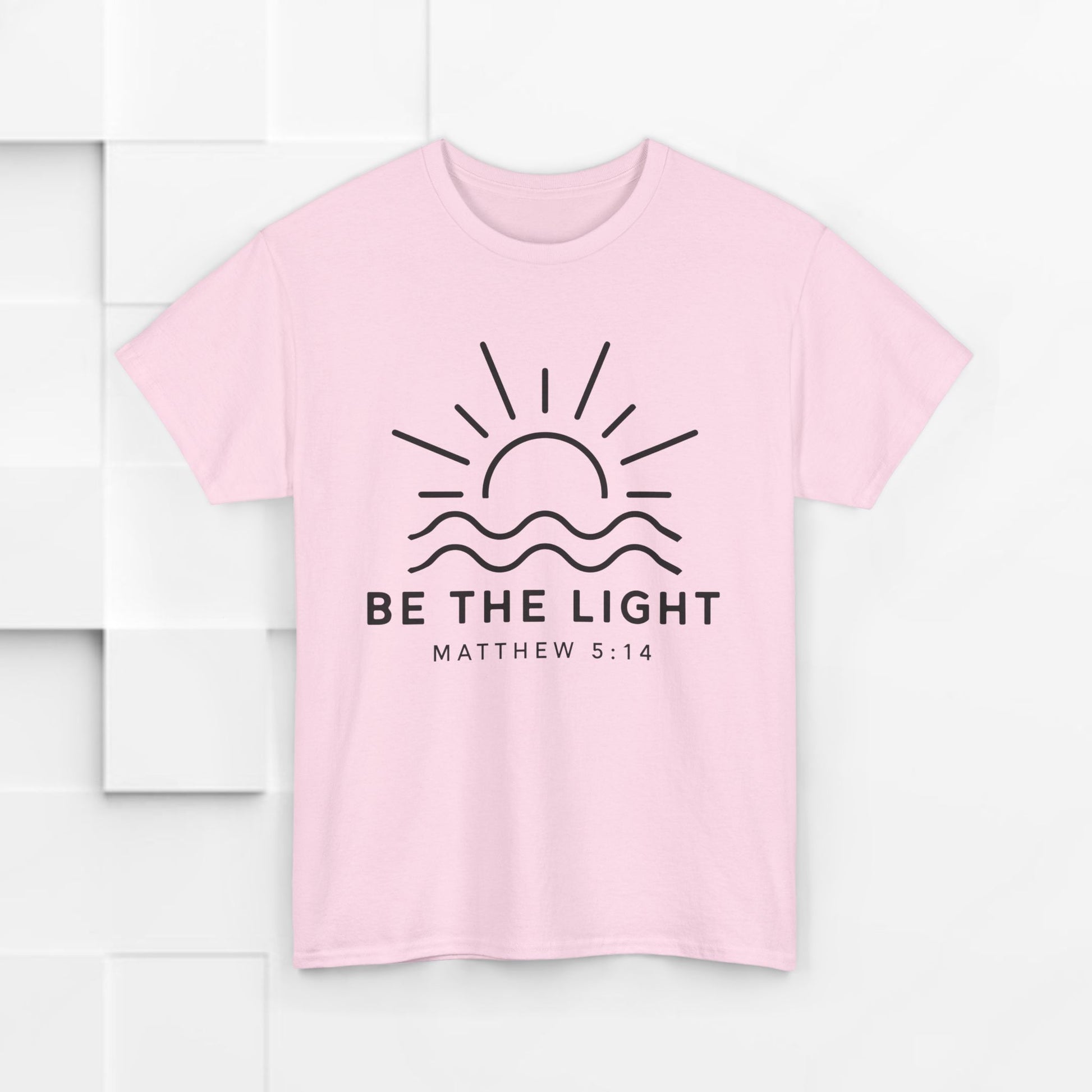 Inspirational Unisex Heavy Cotton Tee - 'Be The Light' Matthew 5:14 - GULLYDESIGN
