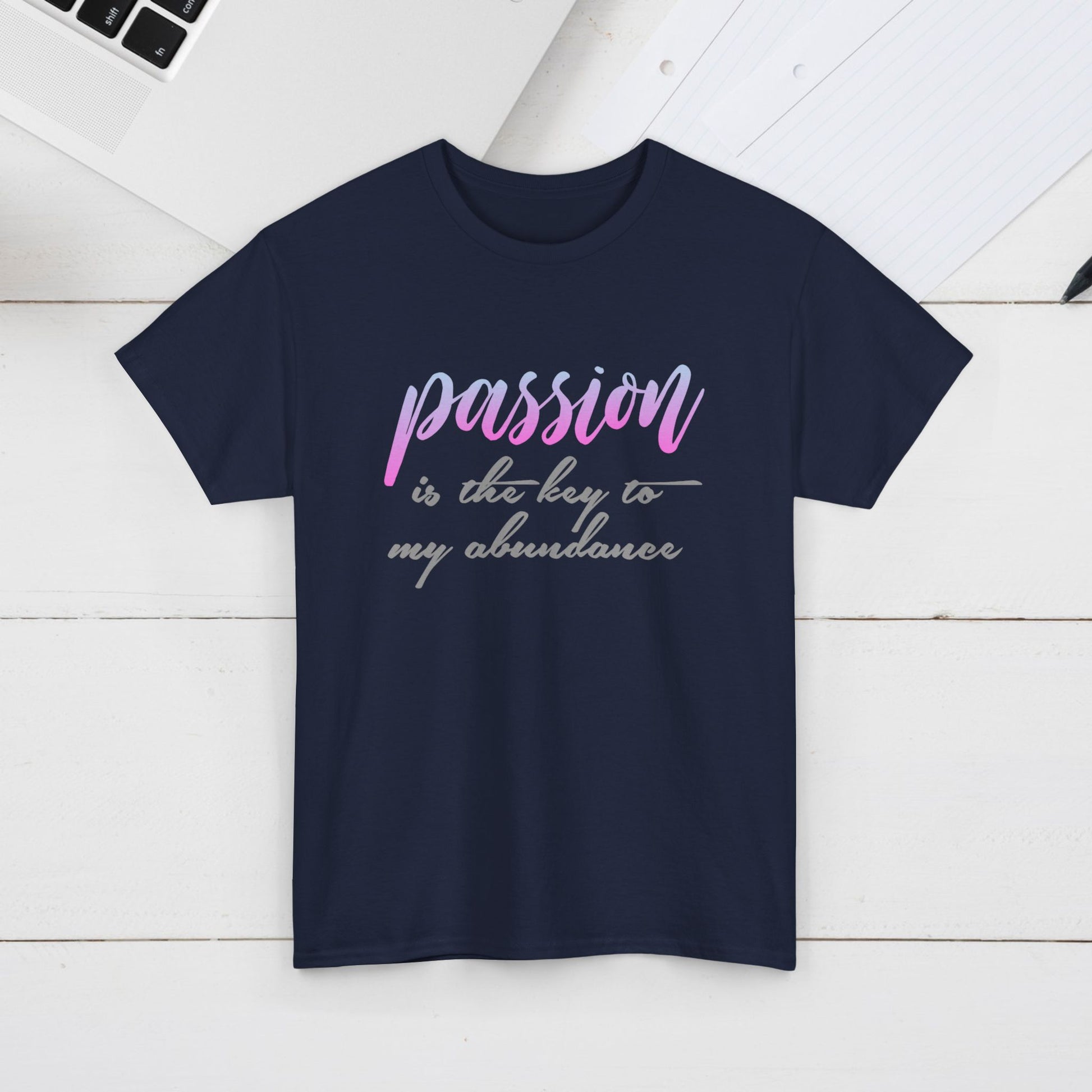 Passion is the Key Unisex Heavy Cotton Tee - Motivational T-Shirt for Inspiration and Abundance - GULLYDESIGN