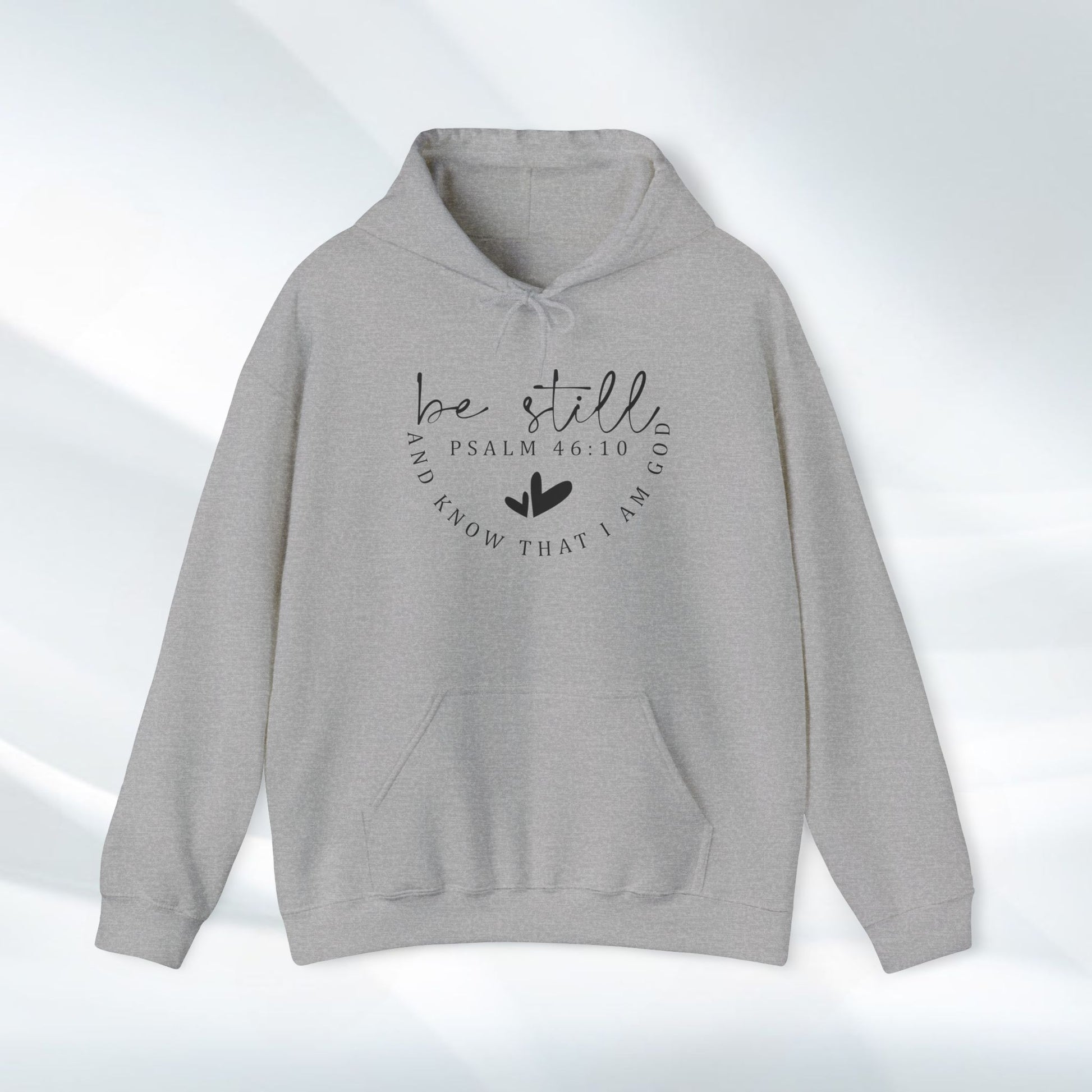 Inspirational Hoodie - Be Still Psalm 46:10 Heavy Blend Sweatshirt - GULLYDESIGN
