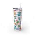 Mental Health Matters Skinny Tumbler with Straw - 20oz Inspirational Drinkware - GULLYDESIGN