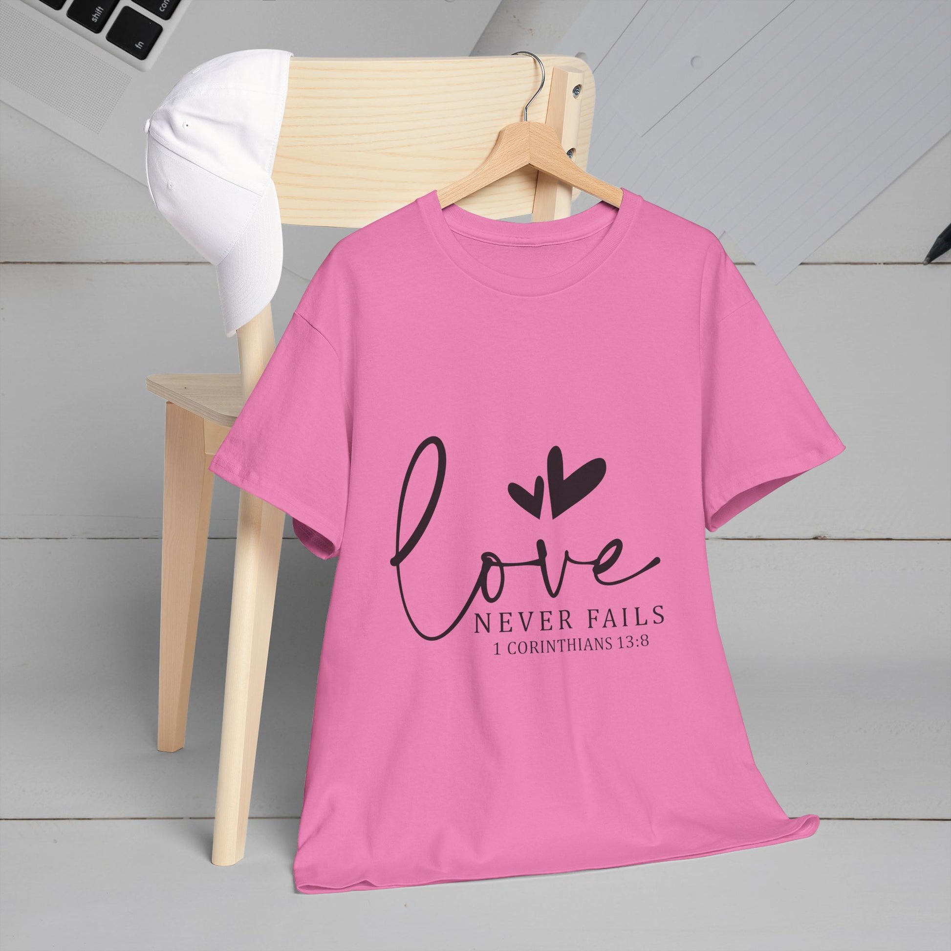 Love Never Fails Unisex Heavy Cotton Tee - Inspirational Christian T-Shirt - GULLYDESIGN