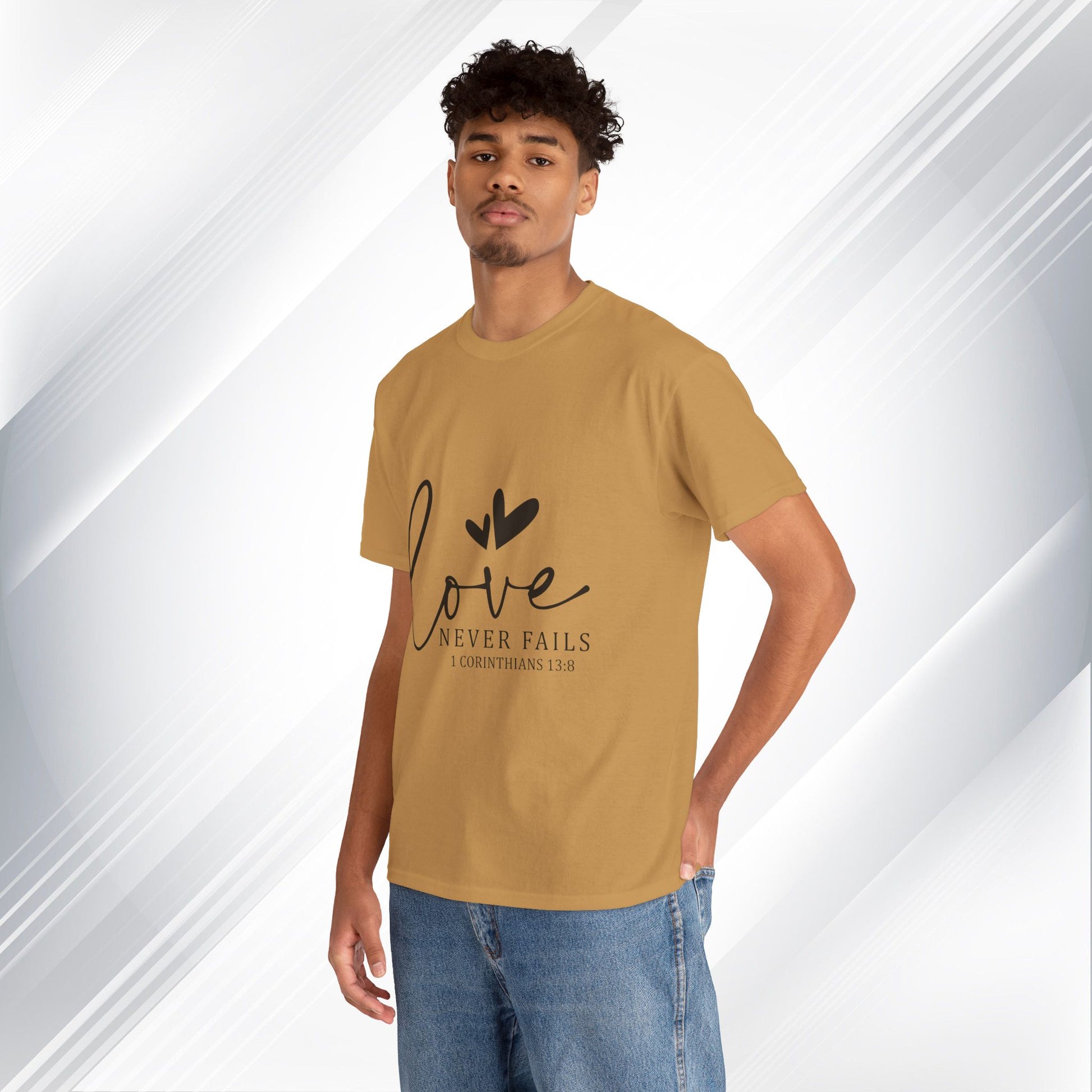Love Never Fails Unisex Heavy Cotton Tee - Inspirational Christian T-Shirt - GULLYDESIGN