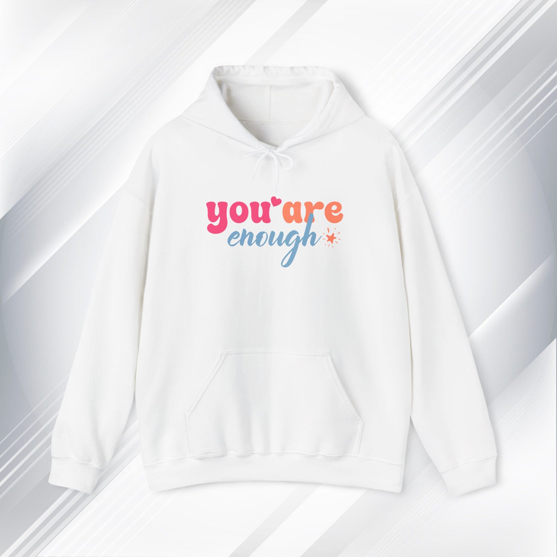 Inspirational Unisex Hoodie - 'You Are Enough' Motivational Sweatshirt for Self-Love & Positivity - GULLYDESIGN