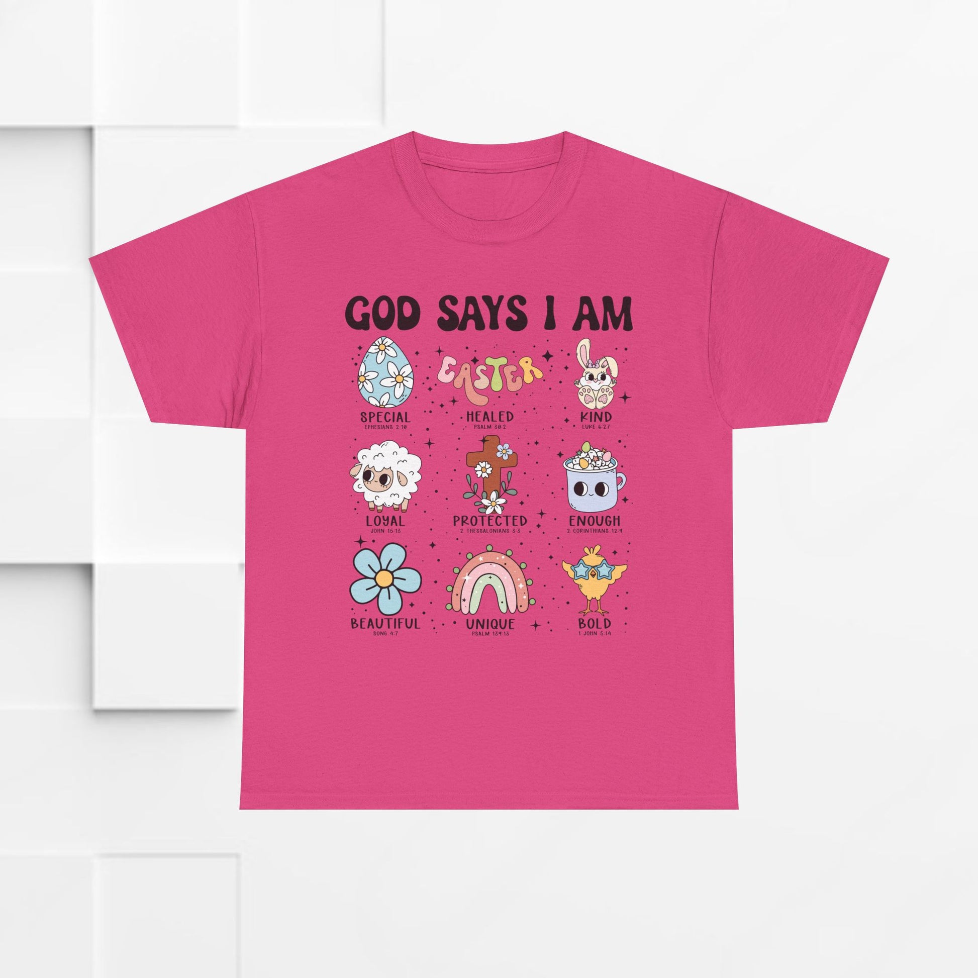 God Says I Am Unisex Heavy Cotton Tee - Inspirational Graphic T-Shirt - GULLYDESIGN