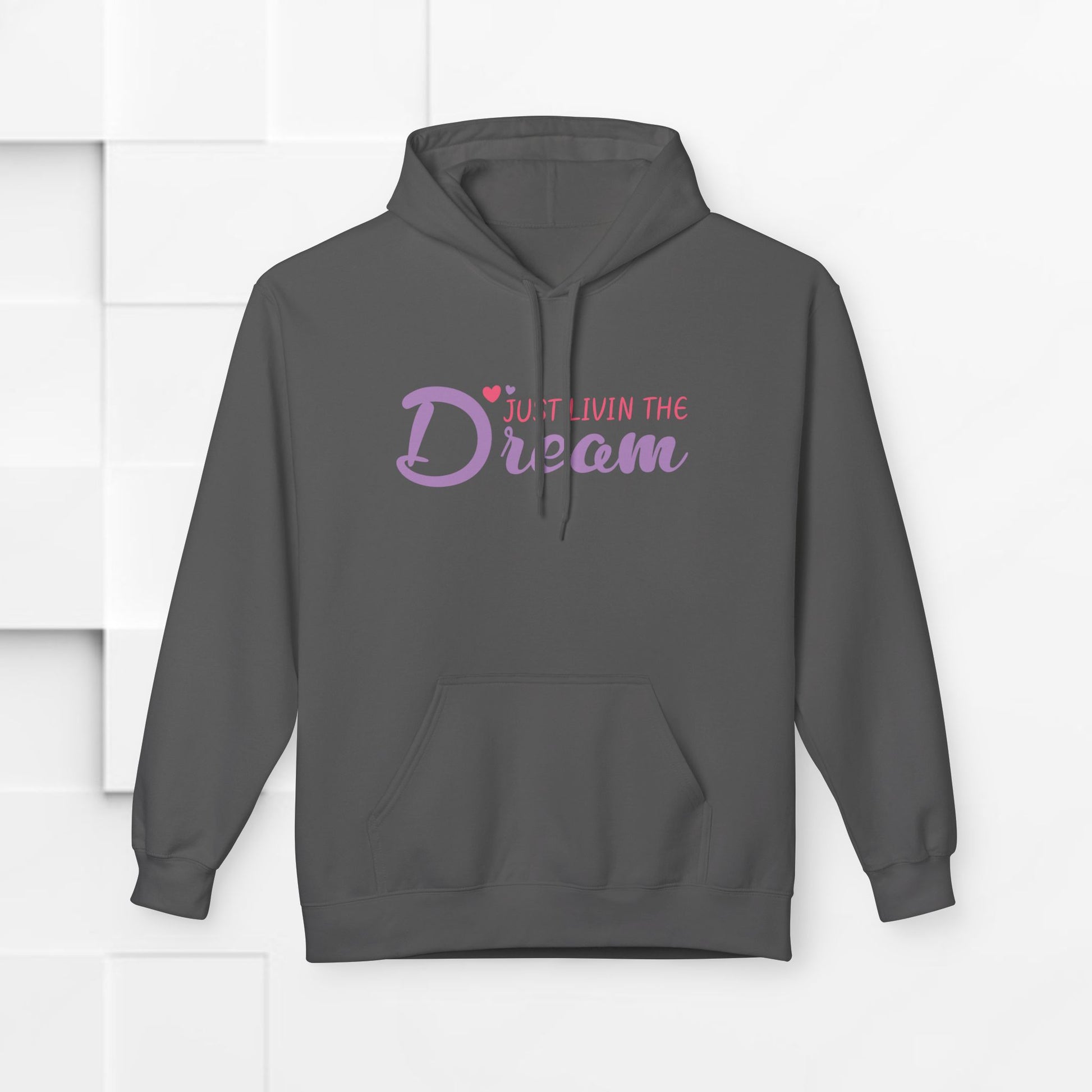Just Livin' The Dream Hoodie - Unisex Midweight Softstyle Fleece, Cozy Casual Wear - GULLYDESIGN