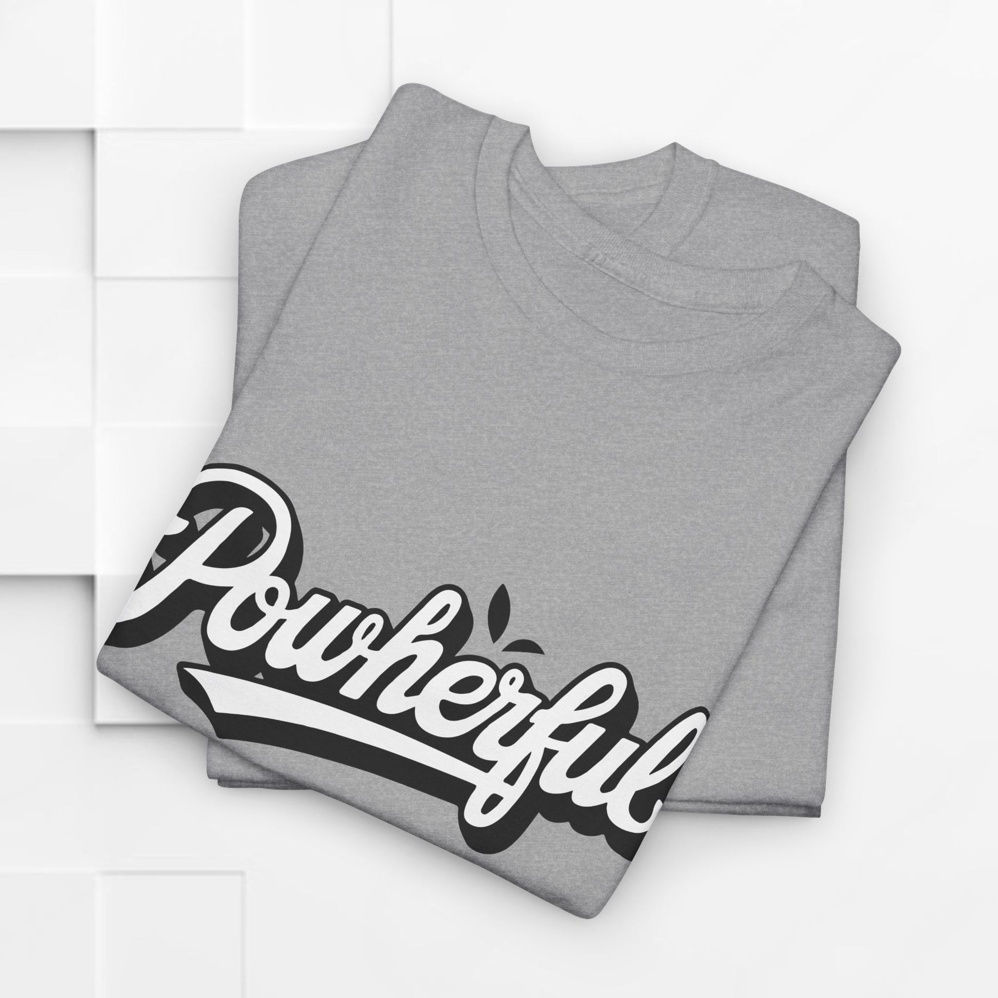 Unisex Heavy Cotton Tee - 'Powerful' Graphic Tee for Empowerment and Self-Expression - GULLYDESIGN