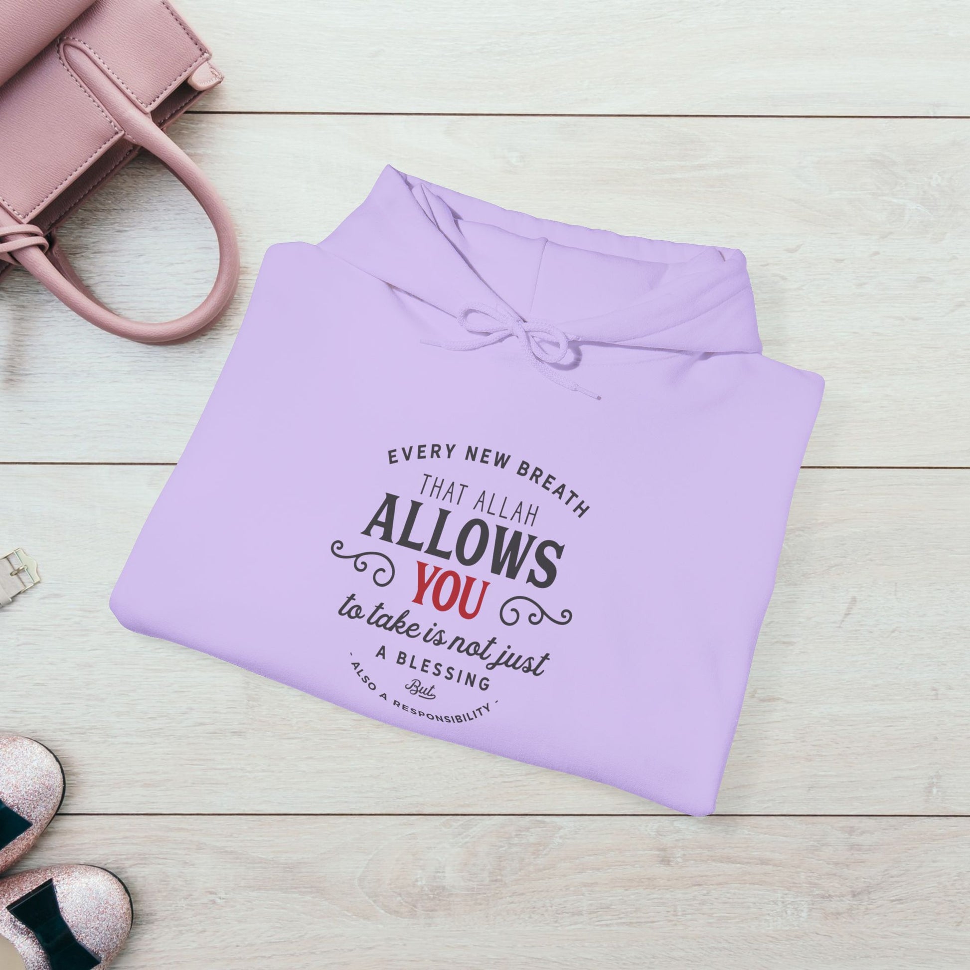 "Every New Breath is a Blessing & a Responsibility"  Unisex Heavy Blend™ Hooded Sweatshirt – Inspirational Islamic Quote - GULLYDESIGN