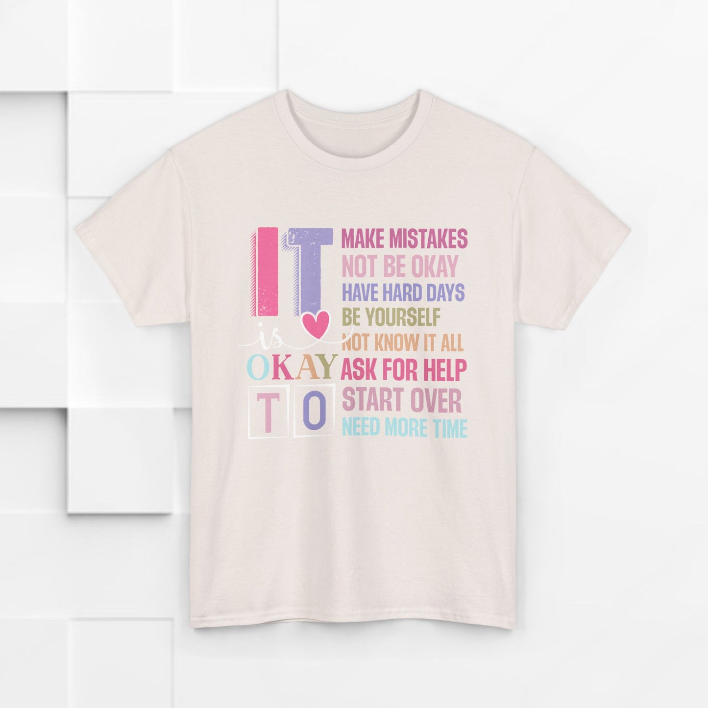 Inspirational Unisex Heavy Cotton Tee – Embrace Mistakes & Start Over