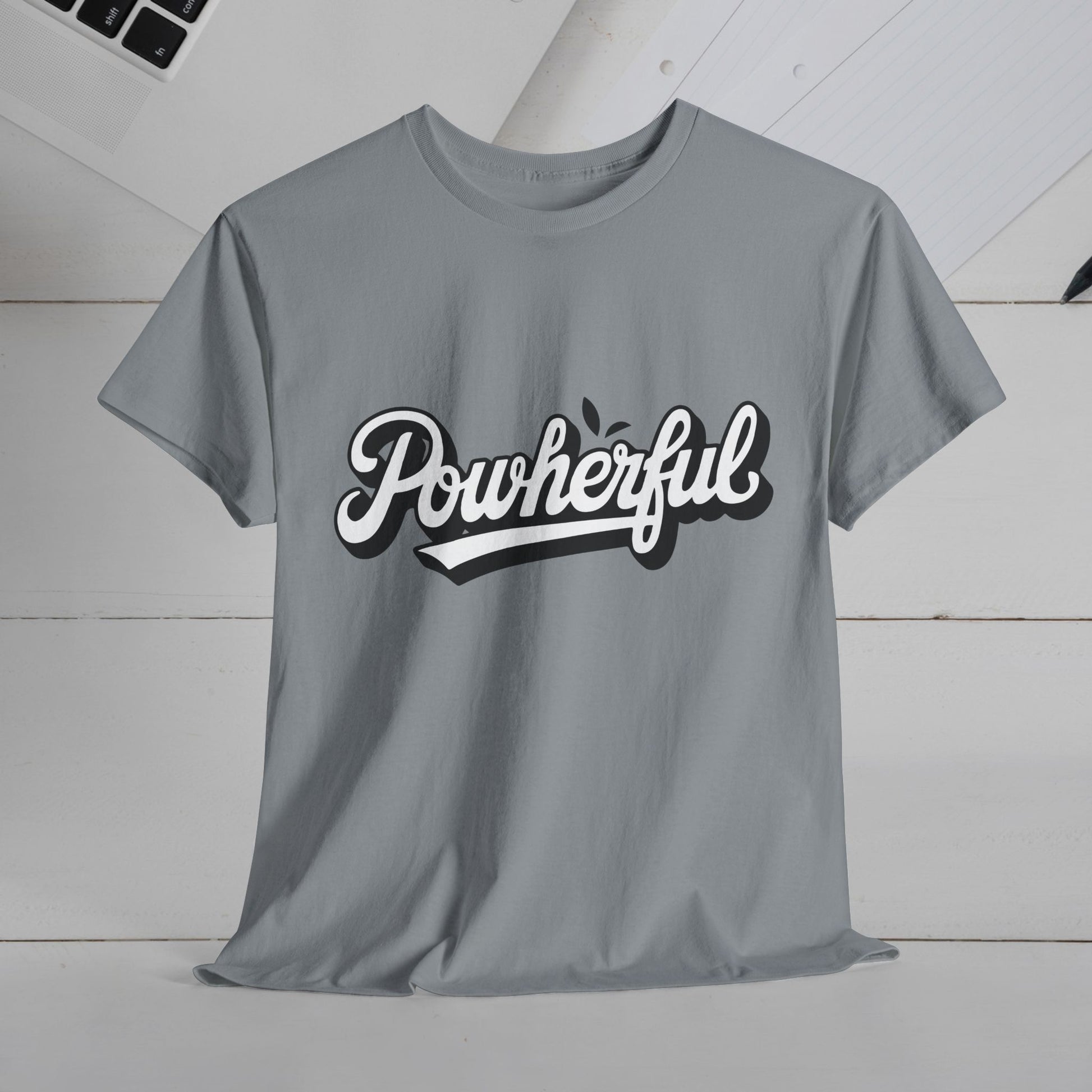 Unisex Heavy Cotton Tee - 'Powerful' Graphic Tee for Empowerment and Self-Expression - GULLYDESIGN