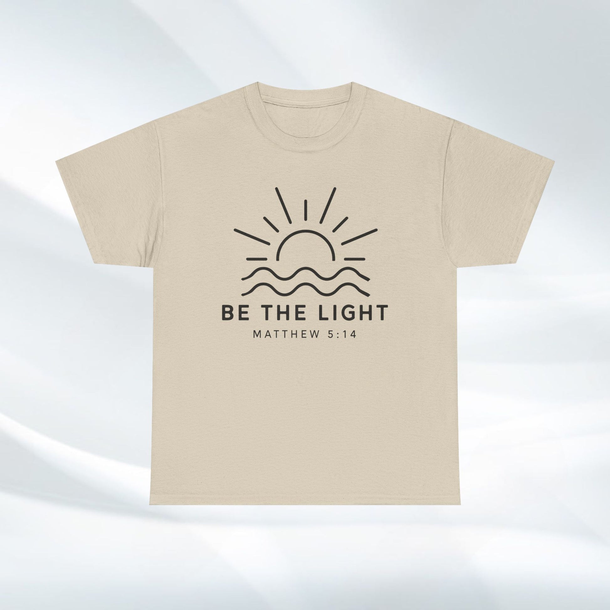 Inspirational Unisex Heavy Cotton Tee - 'Be The Light' Matthew 5:14 - GULLYDESIGN