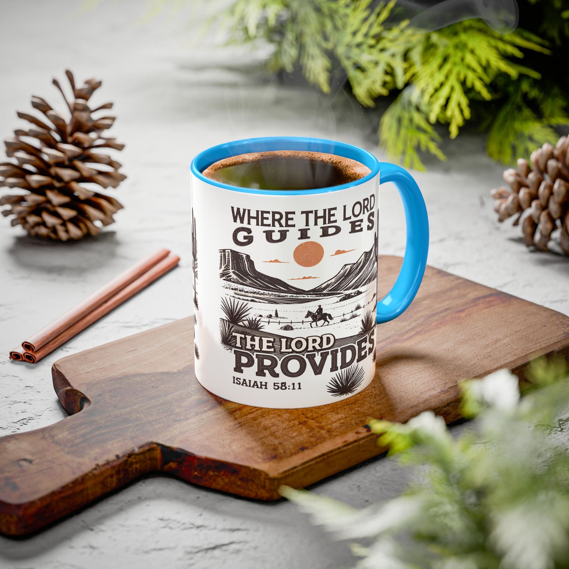 Inspirational Desert Scene Mug - 11oz & 15oz Colorful Coffee Cup for Faith & Encouragement - GULLYDESIGN