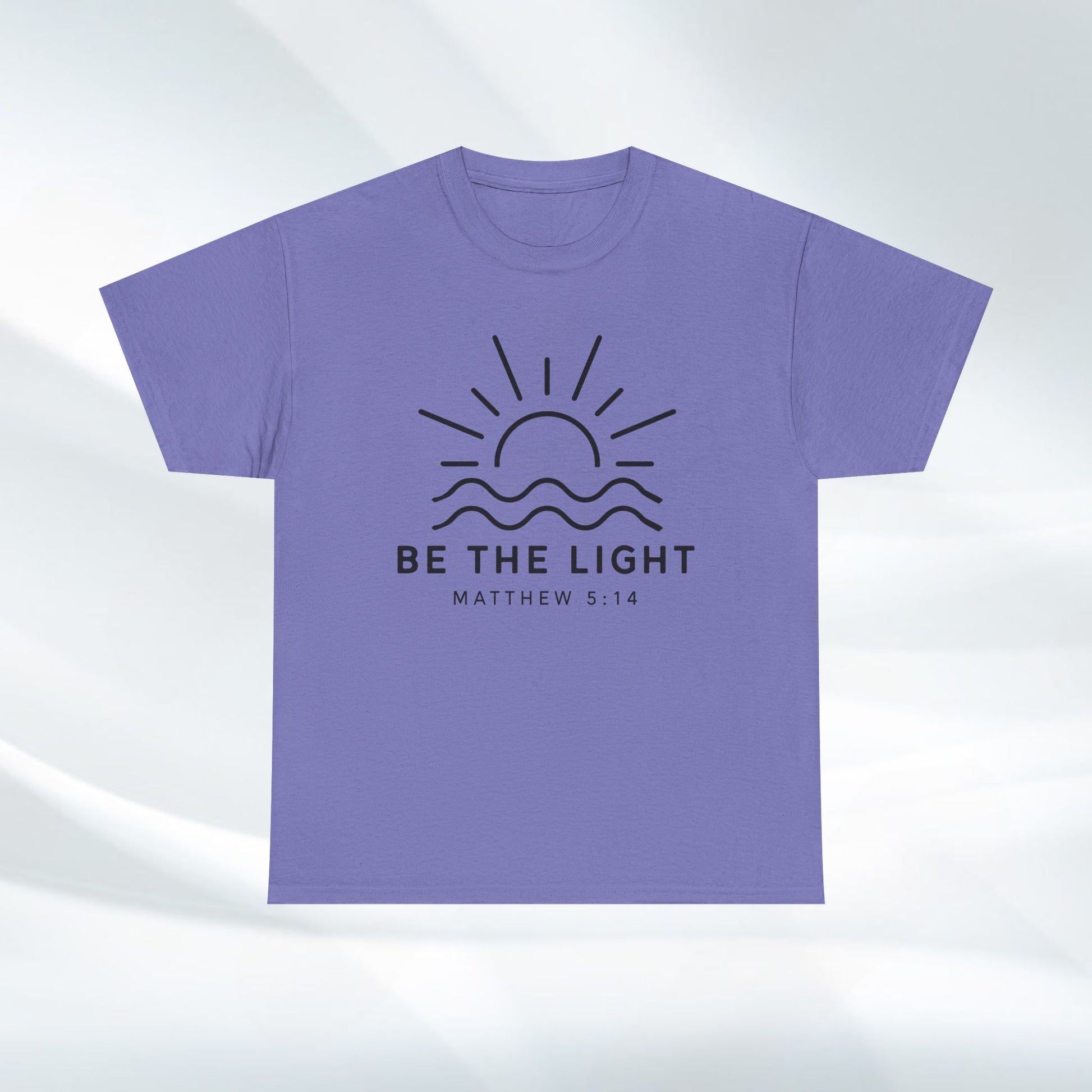 Inspirational Unisex Heavy Cotton Tee - 'Be The Light' Matthew 5:14 - GULLYDESIGN