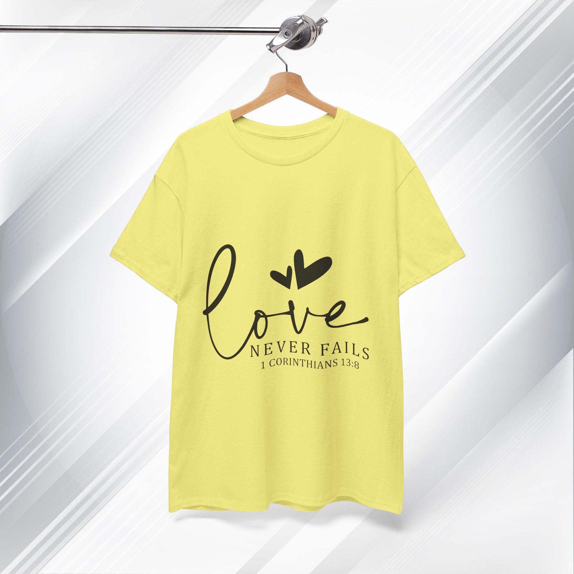 Love Never Fails Unisex Heavy Cotton Tee - Inspirational Christian T-Shirt - GULLYDESIGN
