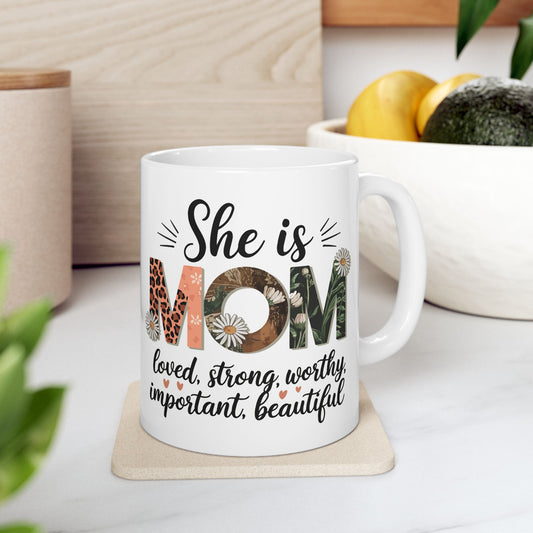 Mom Love Ceramic Mug - 11oz & 15oz | Perfect Gift for Mother's Day & Special Occasions