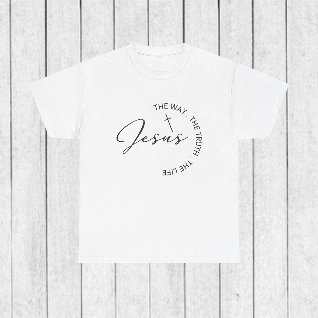 Faith-Inspired Unisex Heavy Cotton Tee - 'The Way, The Truth, The Life' - GULLYDESIGN