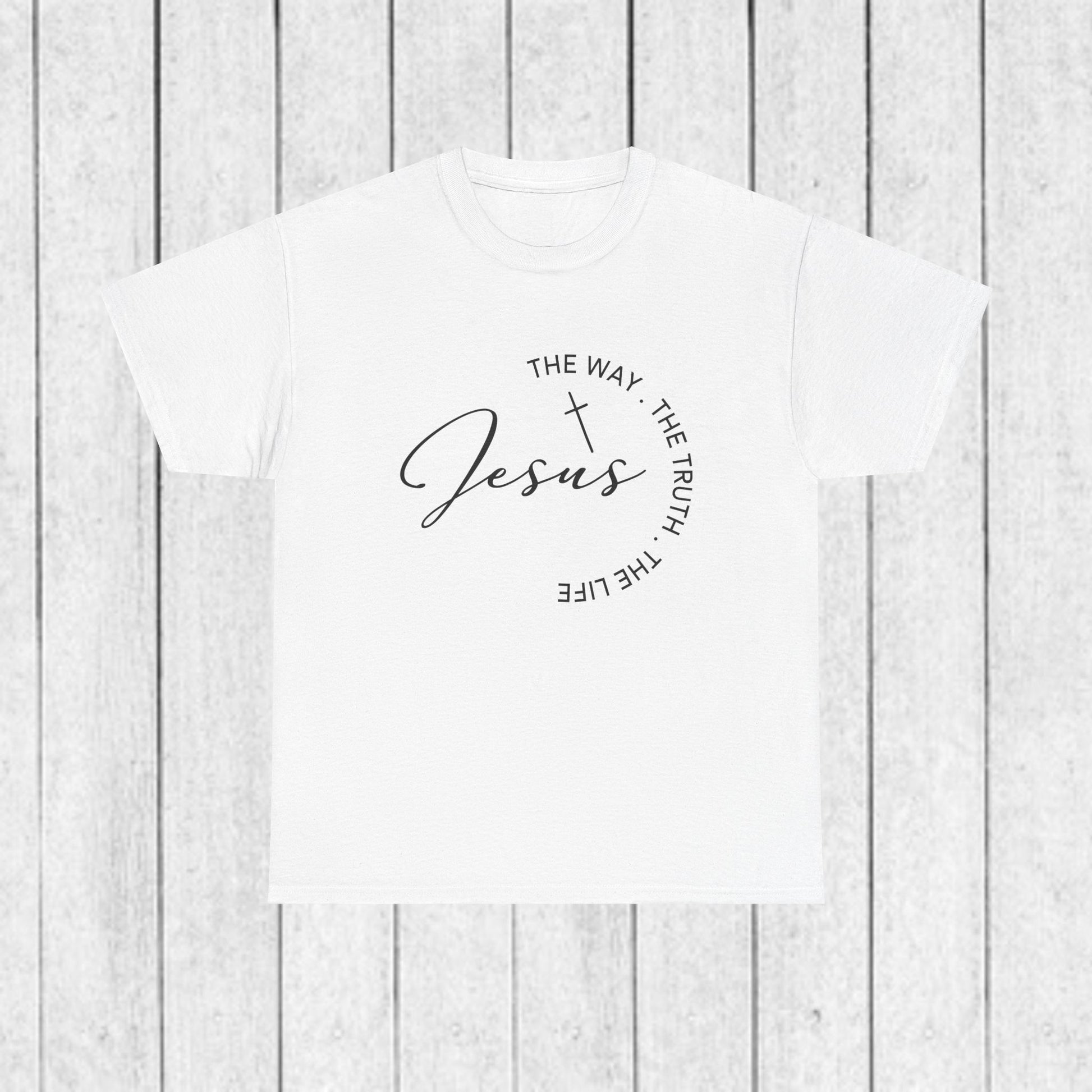Faith-Inspired Unisex Heavy Cotton Tee - 'The Way, The Truth, The Life' - GULLYDESIGN