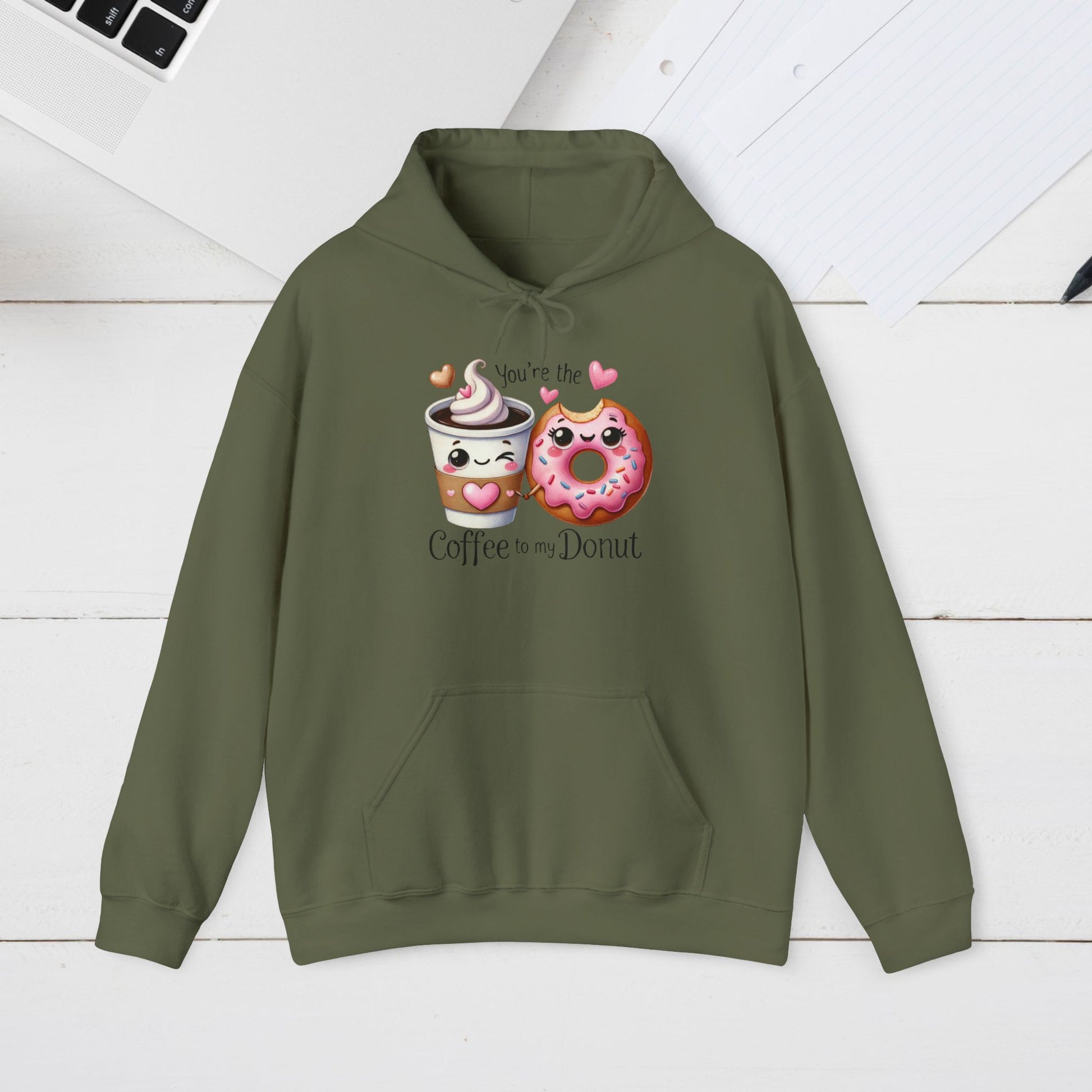 Cute Coffee & Donut Hoodie - You're the Coffee to My Donut Sweatshirt - GULLYDESIGN
