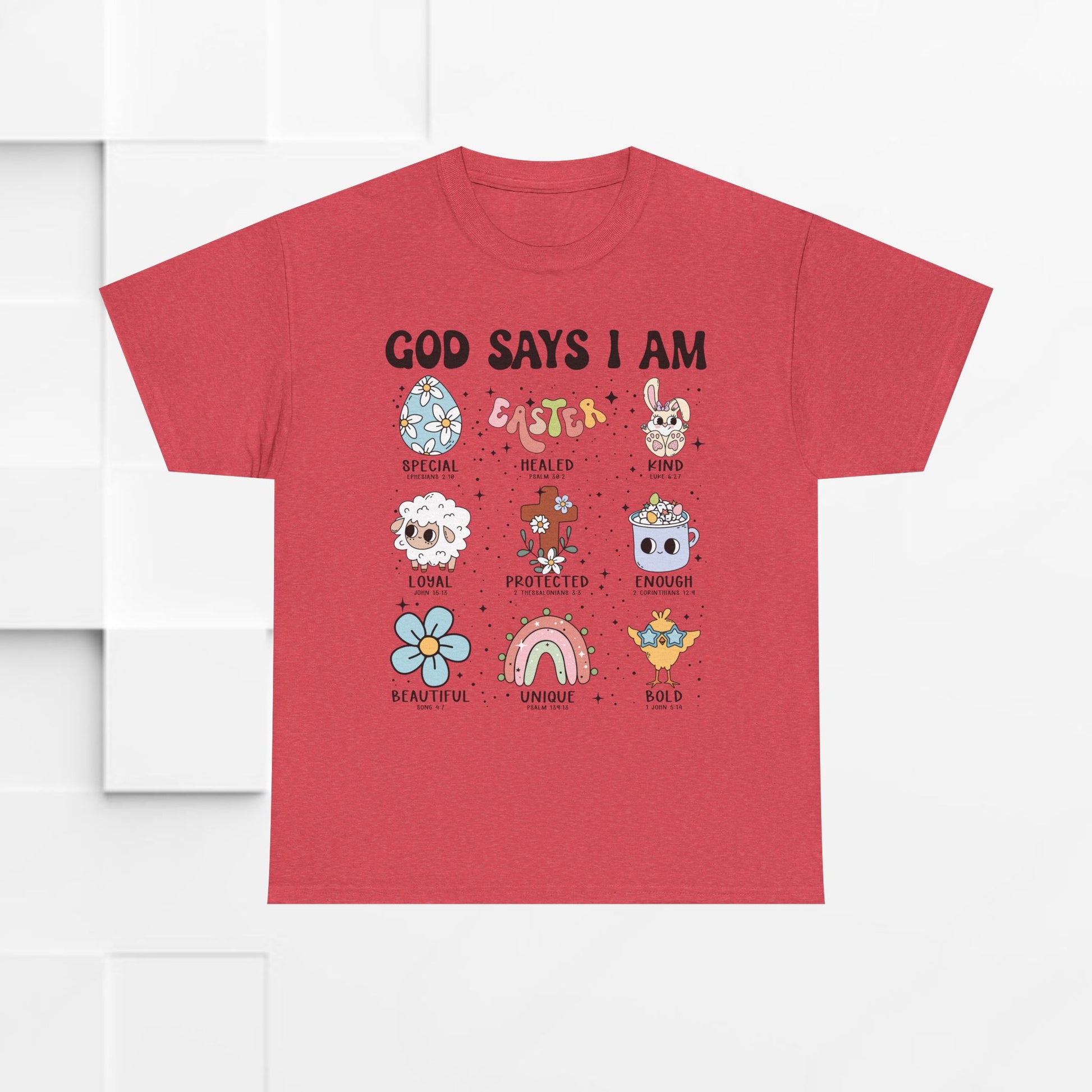 God Says I Am Unisex Heavy Cotton Tee - Inspirational Graphic T-Shirt - GULLYDESIGN
