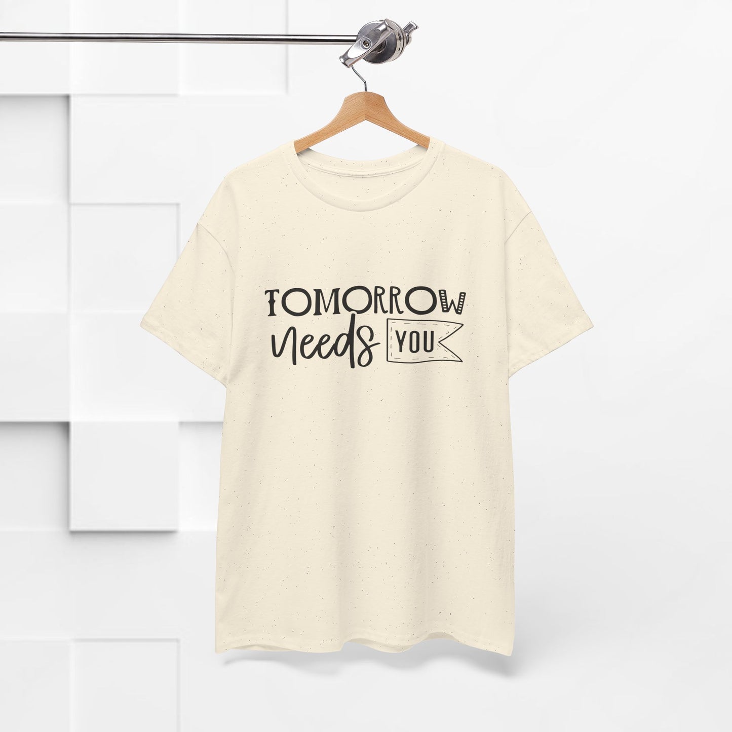 Inspirational Unisex Heavy Cotton Tee - 'Tomorrow Needs You'