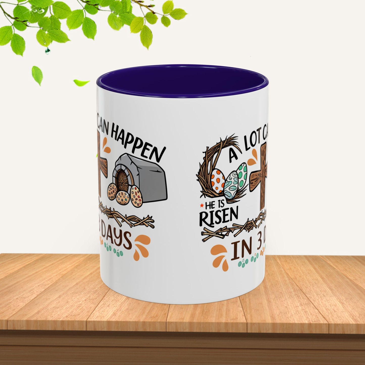 Inspirational Easter Mug - "A Lot Can Happen in 3 Days" - Colorful 11oz & 15oz Coffee Cup - GULLYDESIGN