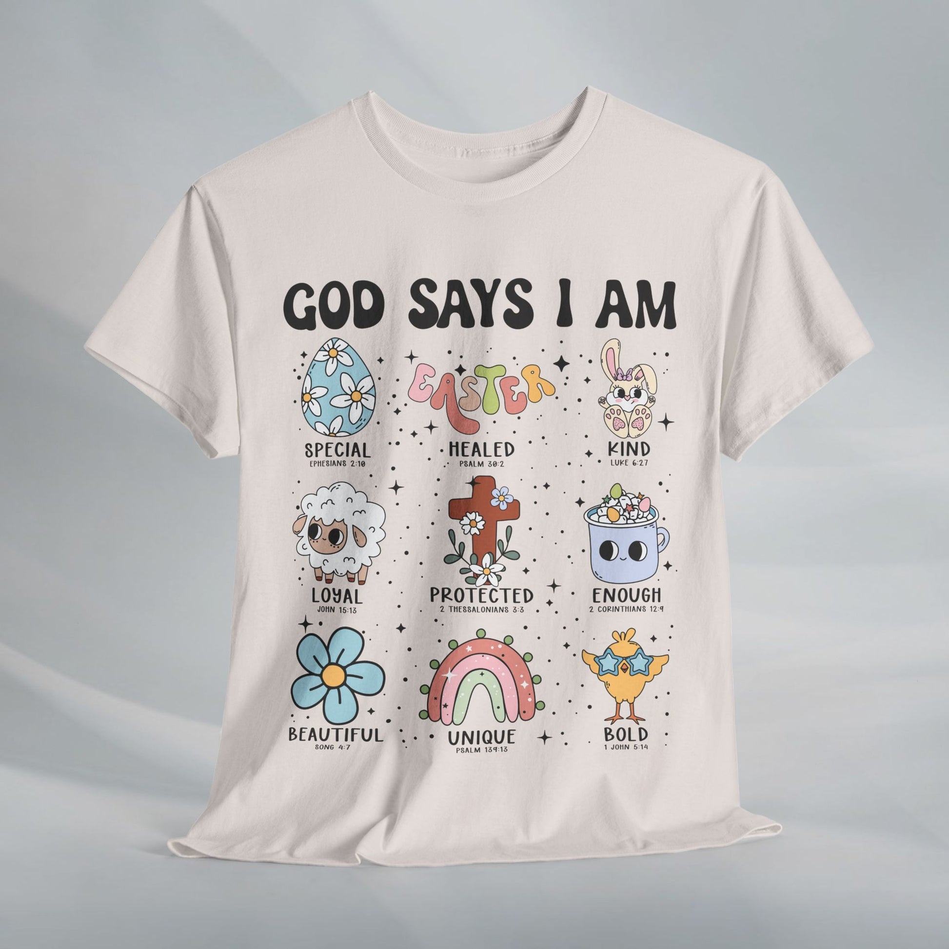 God Says I Am Unisex Heavy Cotton Tee - Inspirational Graphic T-Shirt - GULLYDESIGN