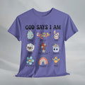 God Says I Am Unisex Heavy Cotton Tee - Inspirational Graphic T-Shirt - GULLYDESIGN