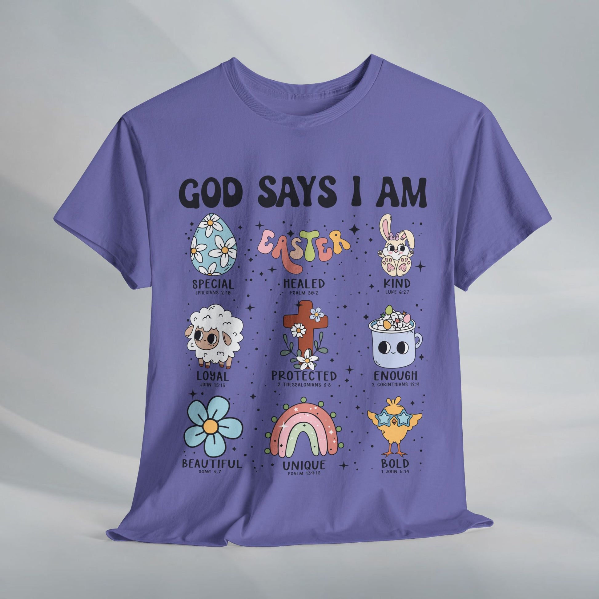 God Says I Am Unisex Heavy Cotton Tee - Inspirational Graphic T-Shirt - GULLYDESIGN