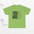 You Are Enough Unisex Heavy Cotton Tee | Inspirational Graphic Tee for Self-Love and Positivity - GULLYDESIGN
