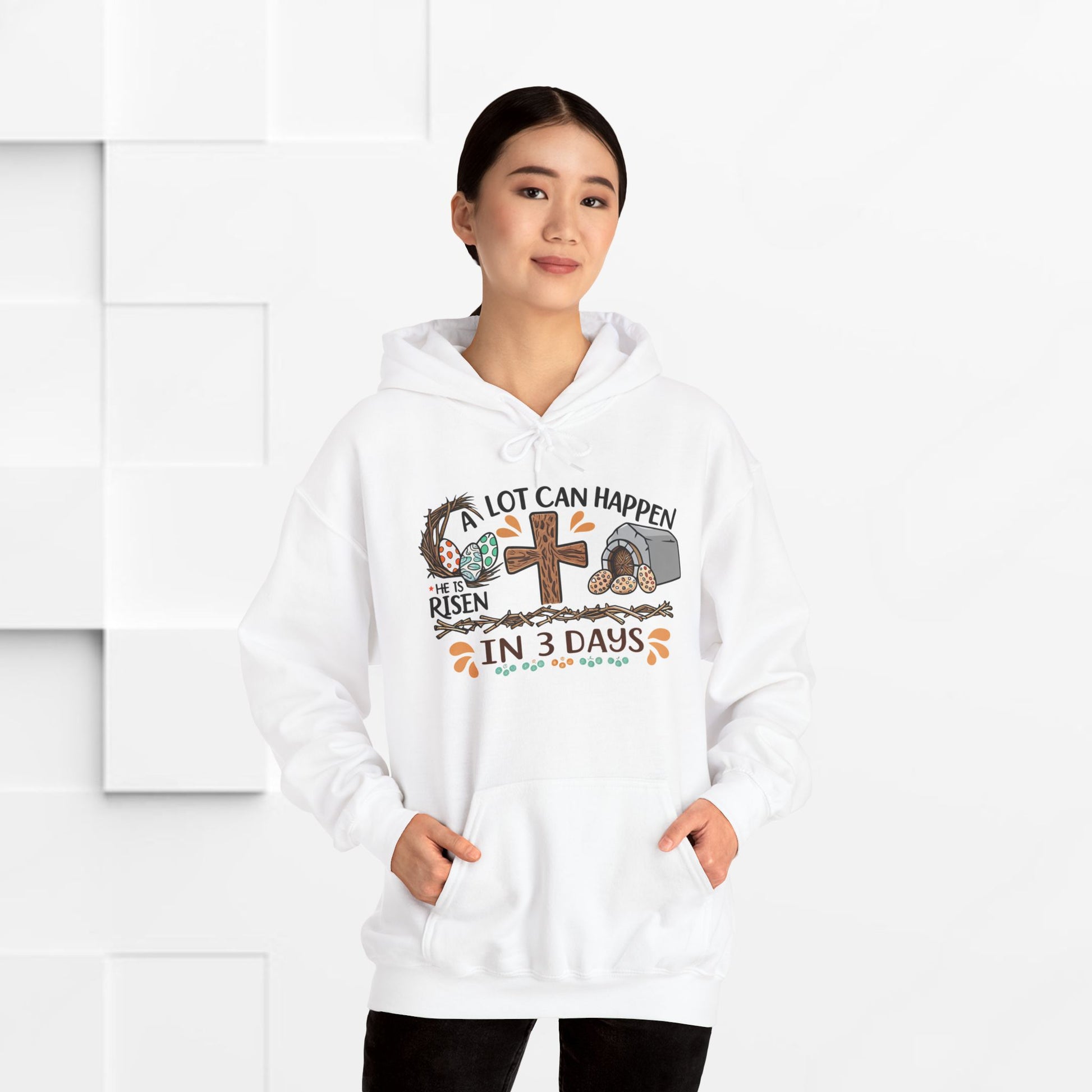 Inspirational Easter Hoodie - "A Lot Can Happen in 3 Days" - Unisex Heavy Blend Sweatshirt - GULLYDESIGN
