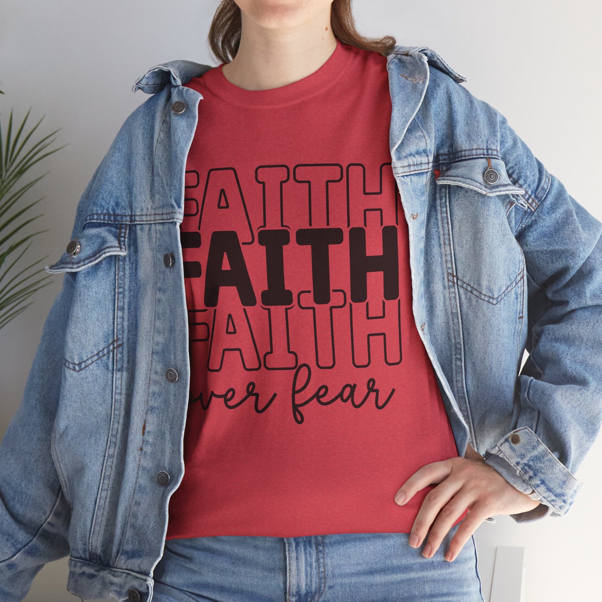 Faith Over Fear Unisex Heavy Cotton Tee - Inspirational T-Shirt - GULLYDESIGN