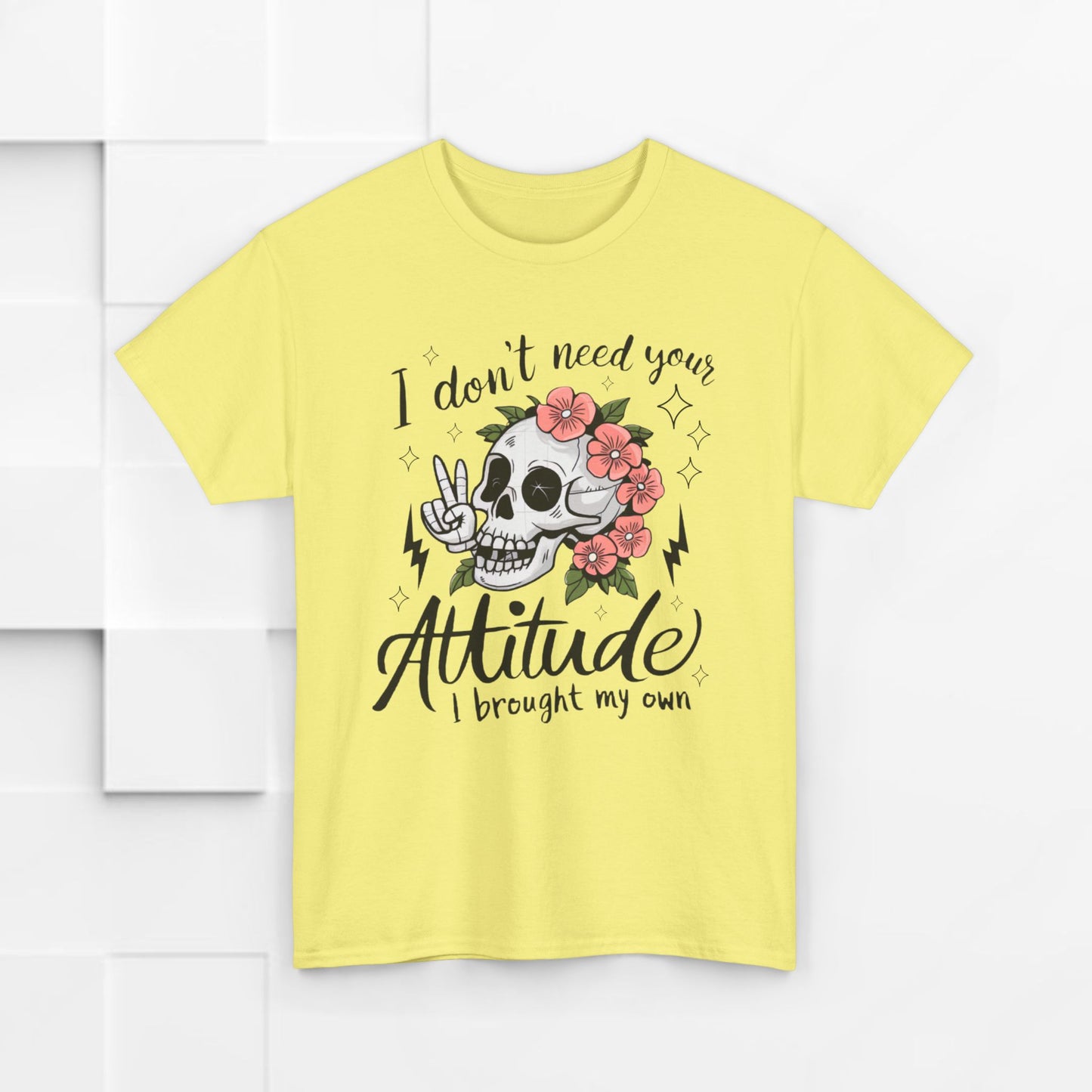 Rebellious Skull Attitude Unisex Heavy Cotton Tee