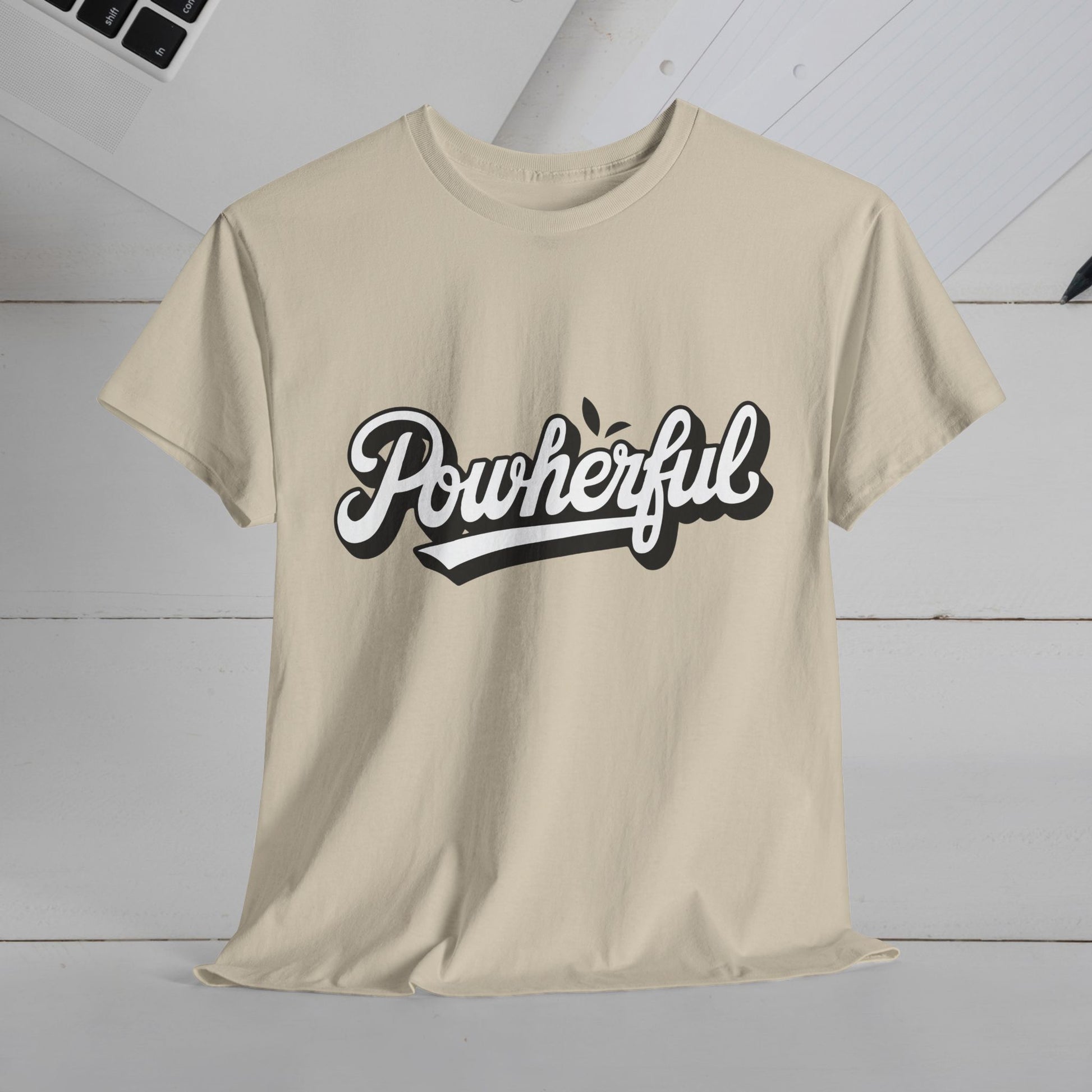 Unisex Heavy Cotton Tee - 'Powerful' Graphic Tee for Empowerment and Self-Expression - GULLYDESIGN