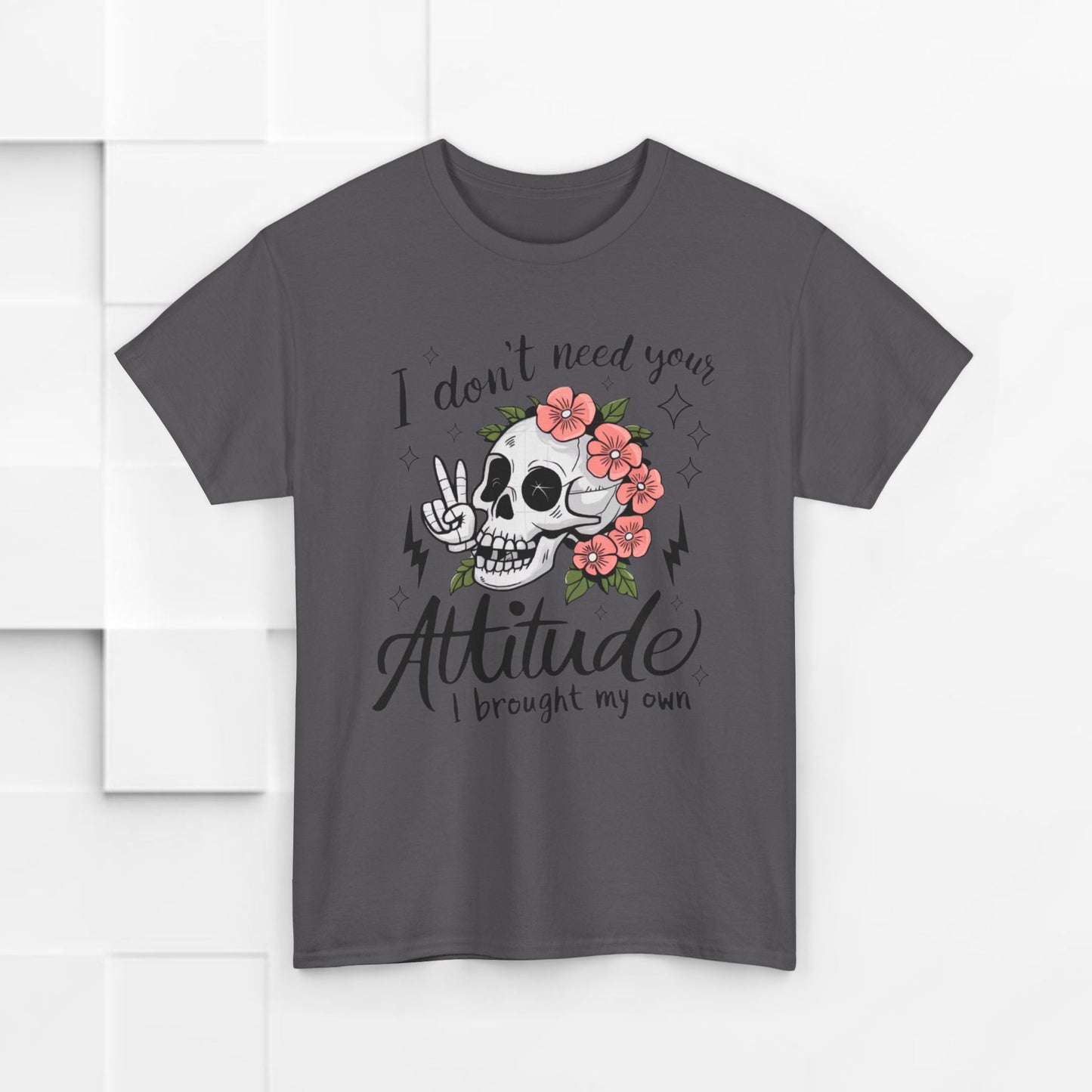 Rebellious Skull Attitude Unisex Heavy Cotton Tee