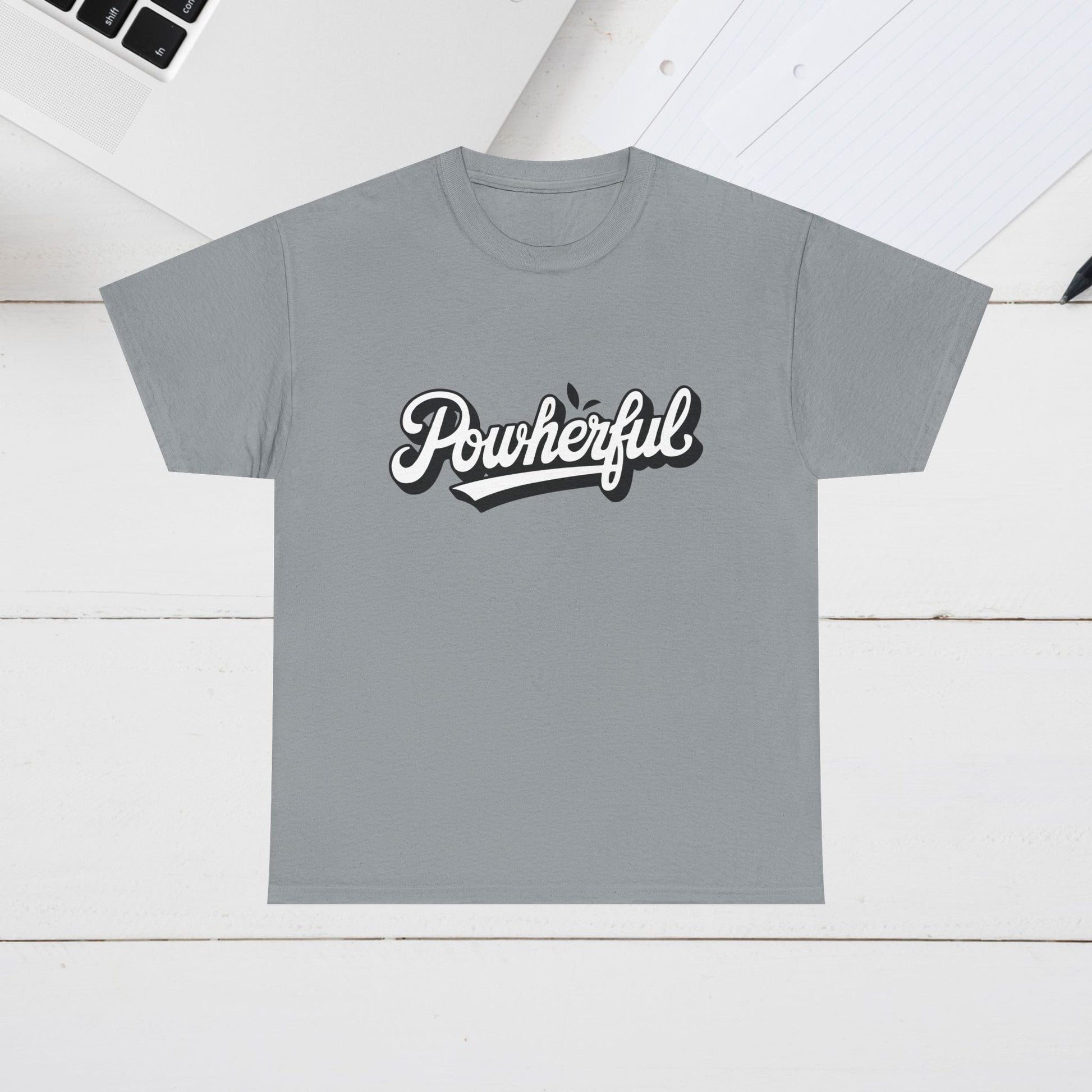 Unisex Heavy Cotton Tee - 'Powerful' Graphic Tee for Empowerment and Self-Expression - GULLYDESIGN