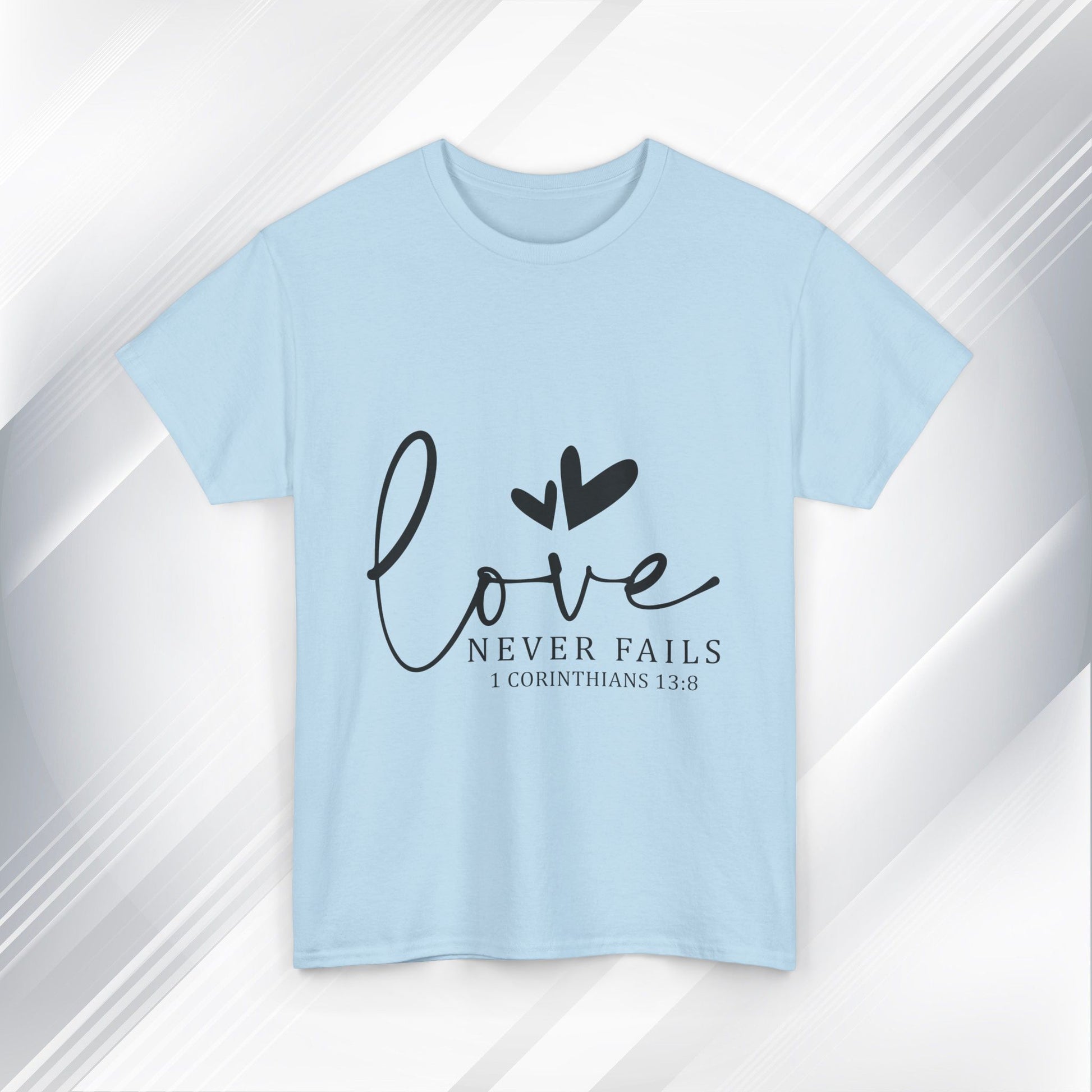 Love Never Fails Unisex Heavy Cotton Tee - Inspirational Christian T-Shirt - GULLYDESIGN