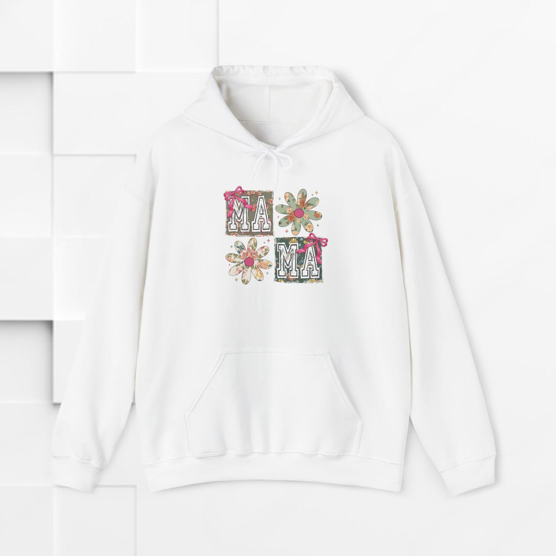 MAMA Floral Design Hoodie - Cozy Unisex Heavy Blend™ Sweatshirt for Moms