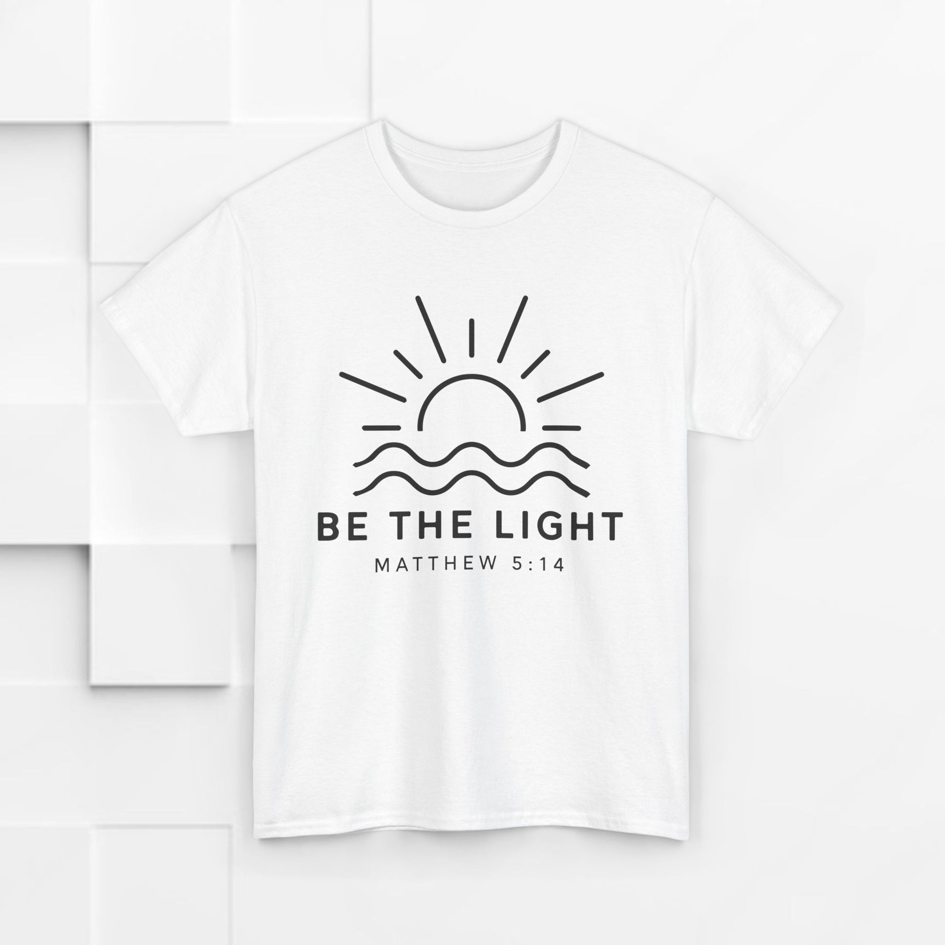 Inspirational Unisex Heavy Cotton Tee - 'Be The Light' Matthew 5:14 - GULLYDESIGN