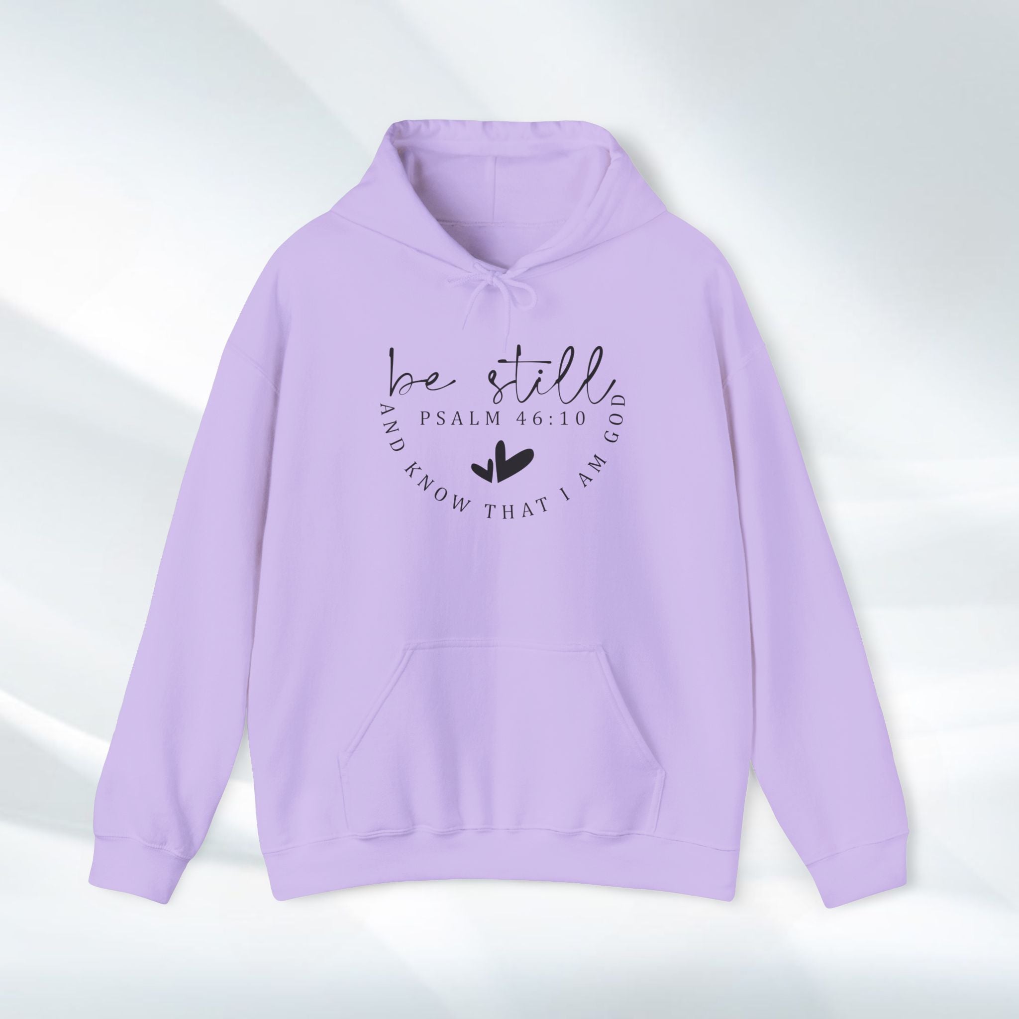 Inspirational Hoodie - Be Still Psalm 46:10 Heavy Blend Sweatshirt - GULLYDESIGN