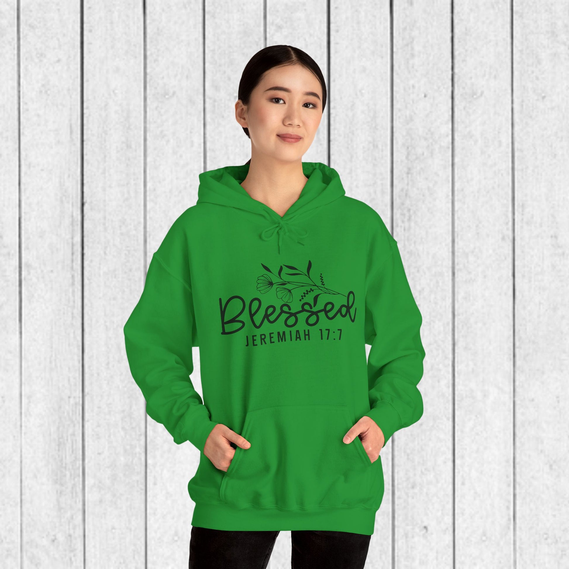 Blessed Hooded Sweatshirt | Jeremiah 17:7 | Cozy Unisex Sweatshirt for Faith & Inspiration - GULLYDESIGN
