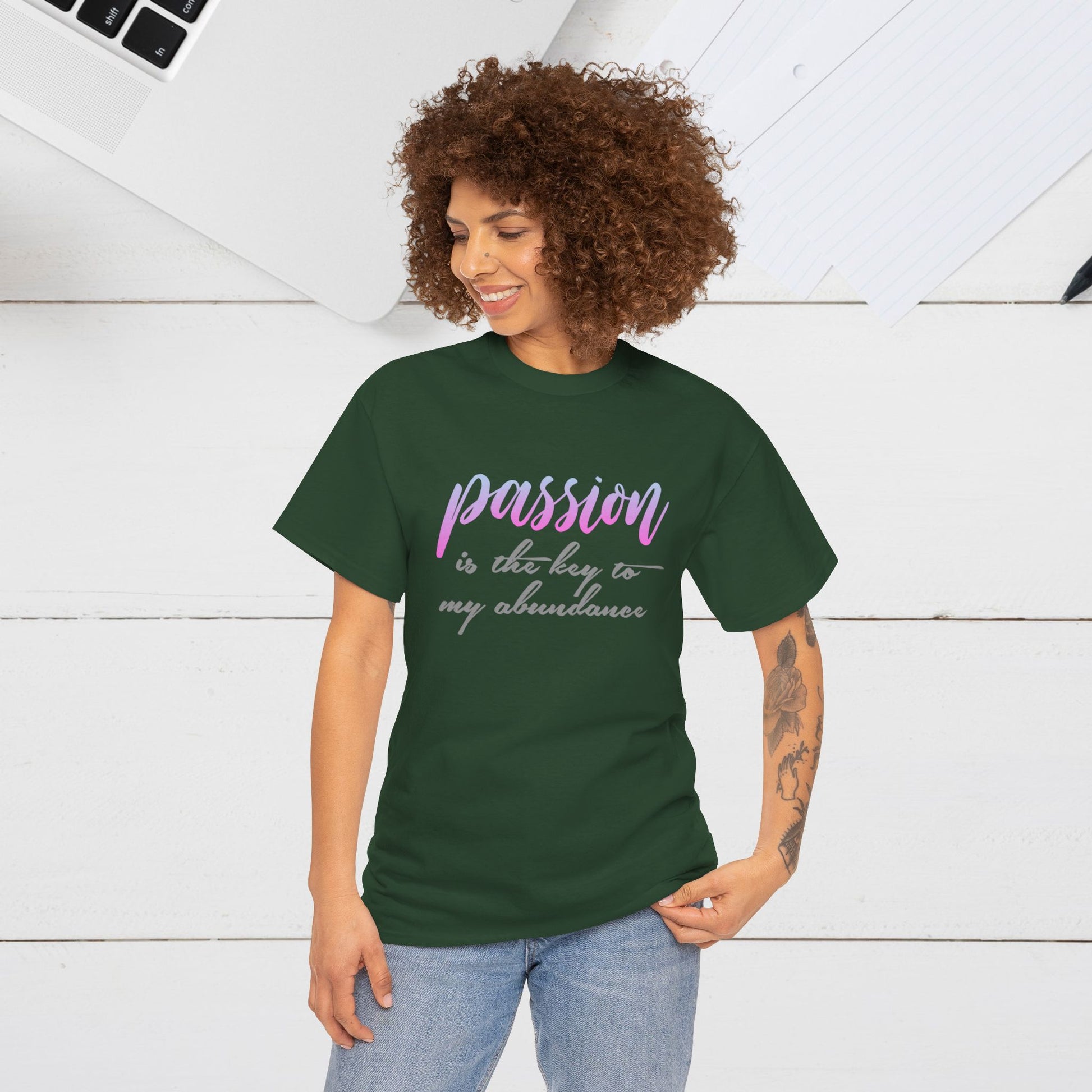 Passion is the Key Unisex Heavy Cotton Tee - Motivational T-Shirt for Inspiration and Abundance - GULLYDESIGN