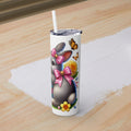 Easter Bunny & Chick Skinny Tumbler with Straw - 20oz, Cute Spring Travel Mug - GULLYDESIGN