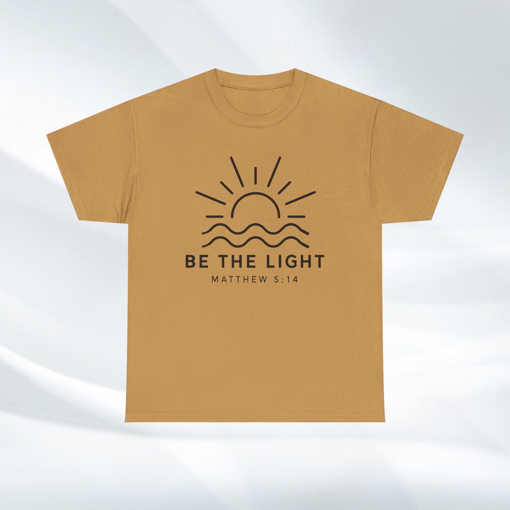 Inspirational Unisex Heavy Cotton Tee - 'Be The Light' Matthew 5:14 - GULLYDESIGN