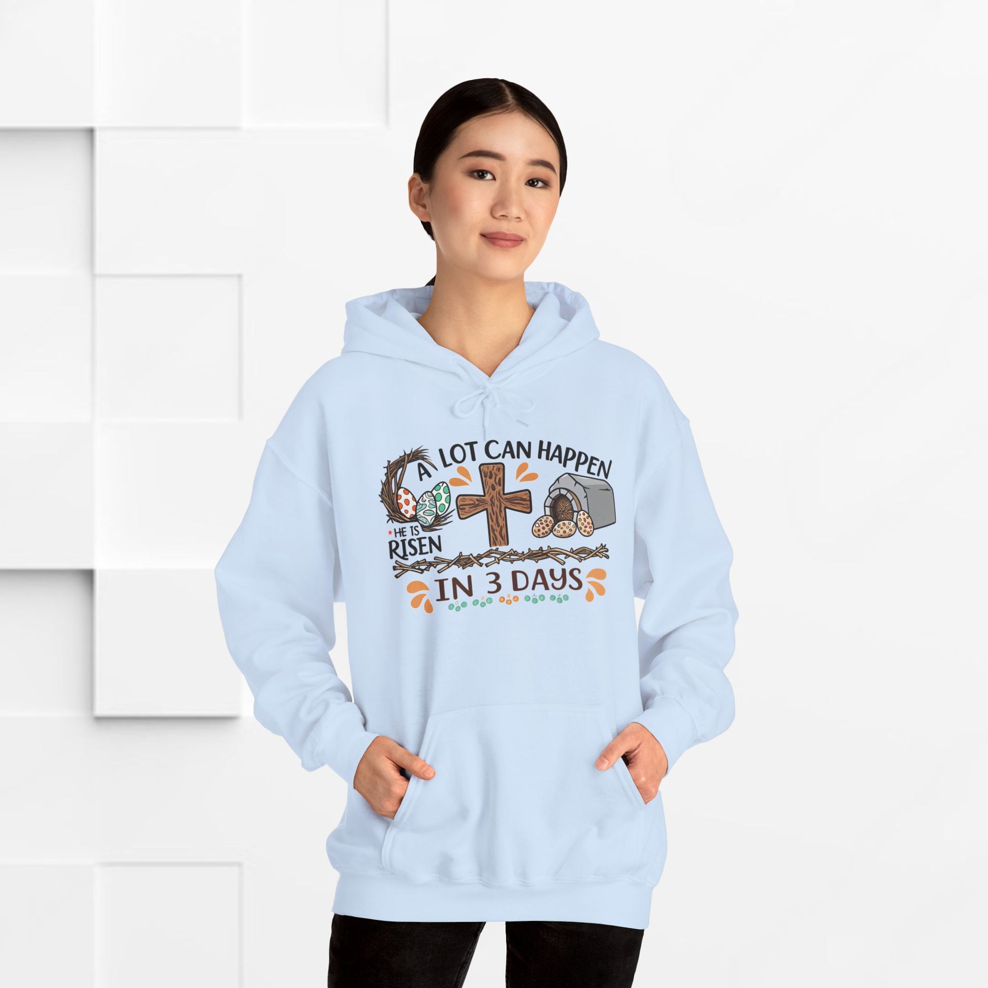 Inspirational Easter Hoodie - "A Lot Can Happen in 3 Days" - Unisex Heavy Blend Sweatshirt - GULLYDESIGN