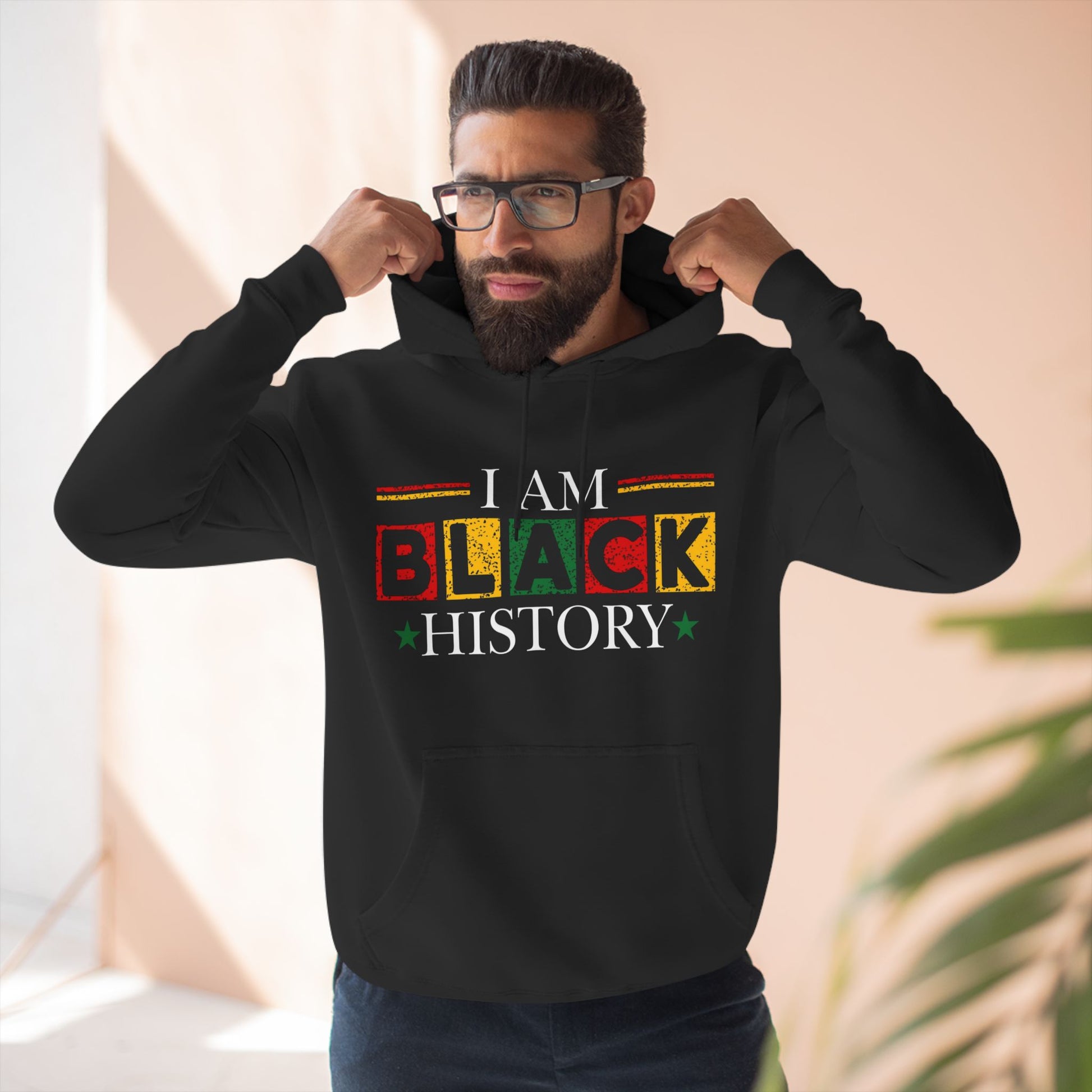 Black History Three-Panel Fleece Hoodie - Celebrate Identity & Culture - GULLYDESIGN