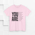 You Are Enough Unisex Heavy Cotton Tee | Inspirational Graphic Tee for Self-Love and Positivity - GULLYDESIGN