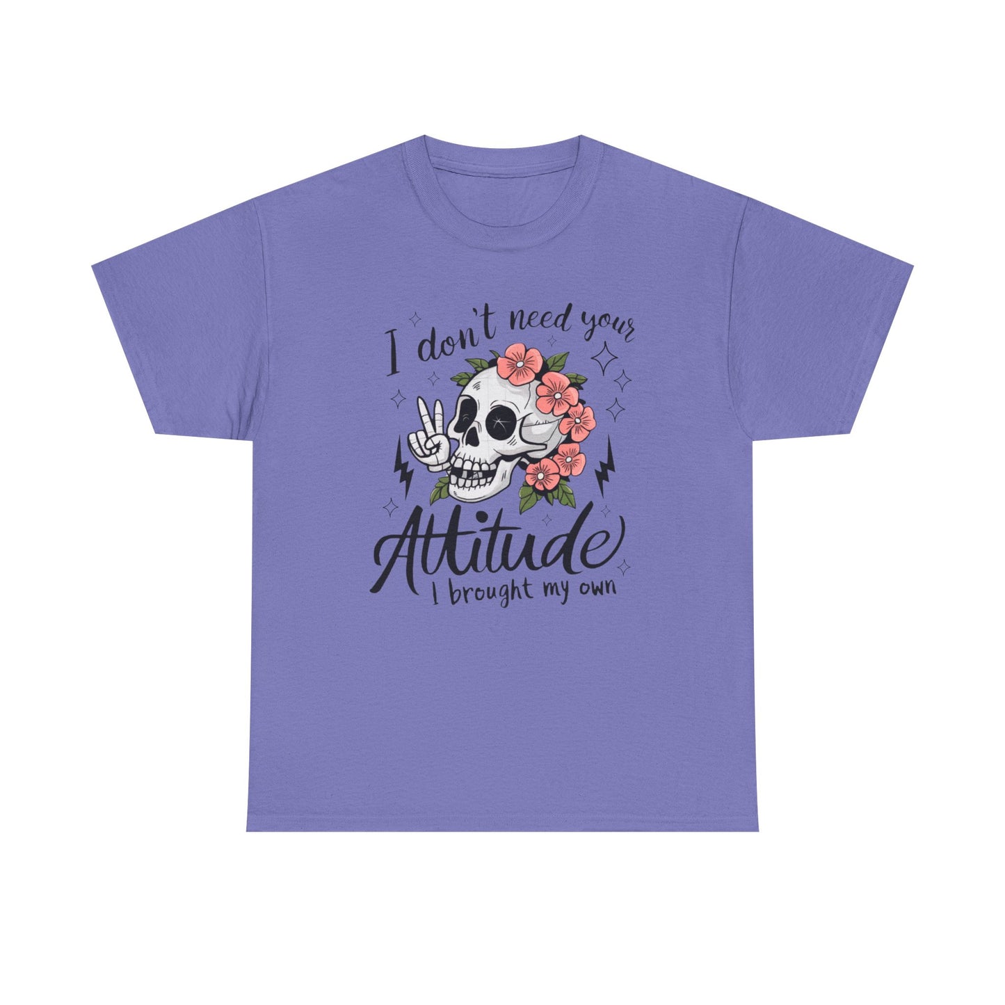 Rebellious Skull Attitude Unisex Heavy Cotton Tee