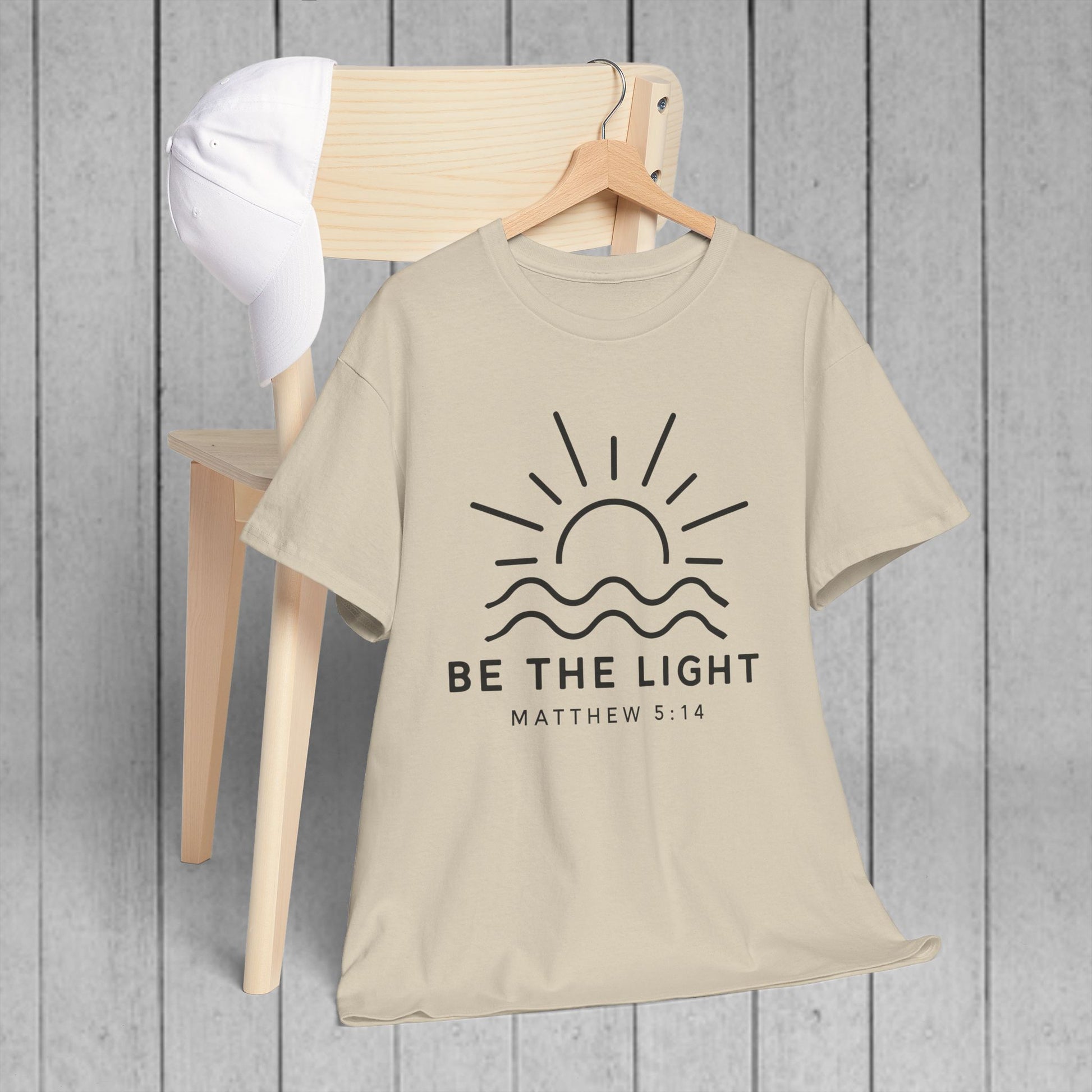 Inspirational Unisex Heavy Cotton Tee - 'Be The Light' Matthew 5:14 - GULLYDESIGN