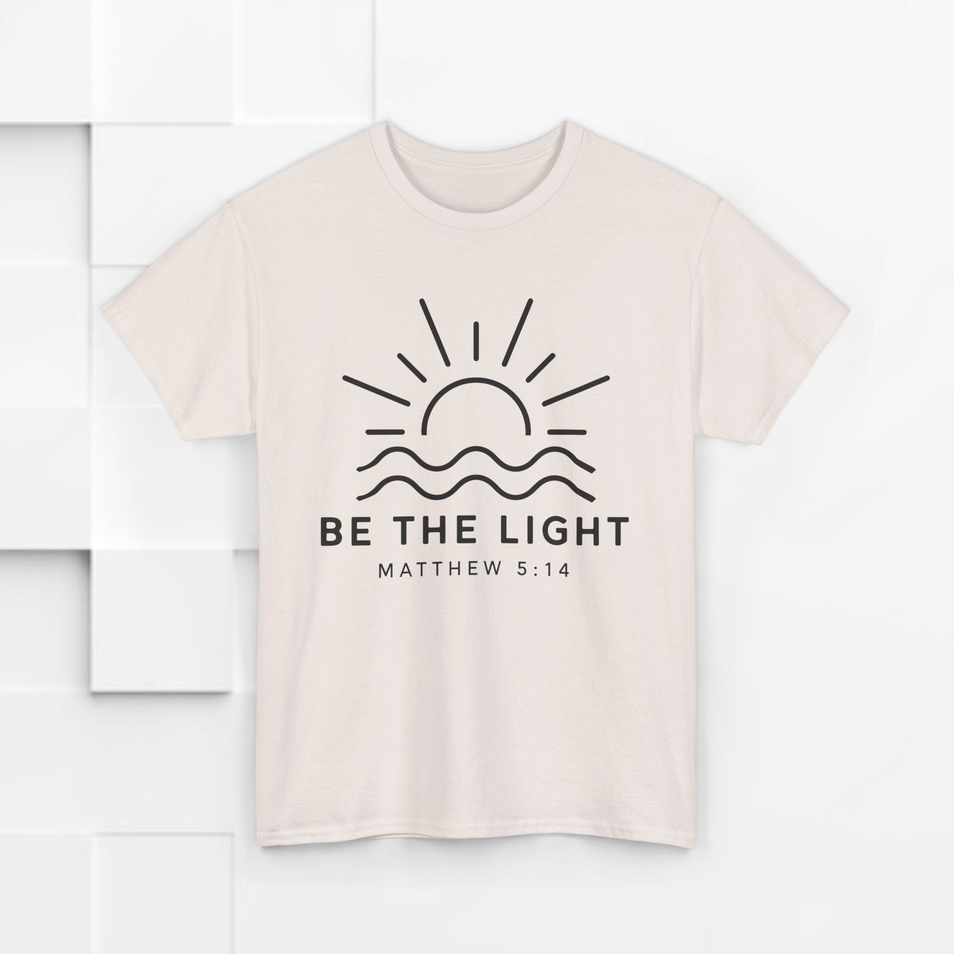 Inspirational Unisex Heavy Cotton Tee - 'Be The Light' Matthew 5:14 - GULLYDESIGN